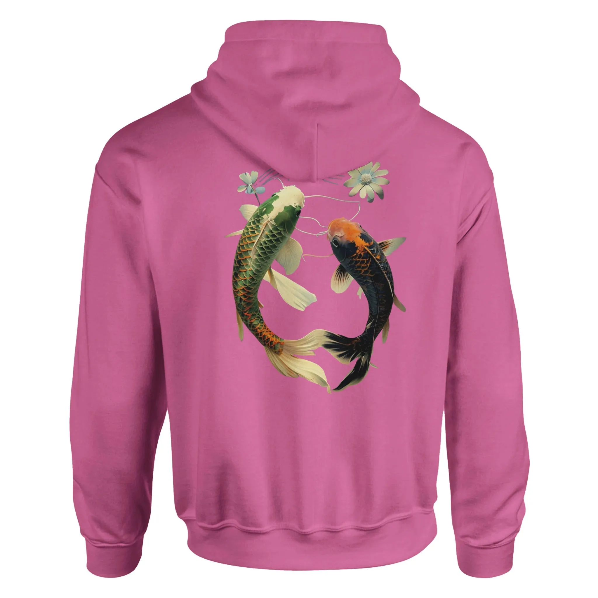 Japanese Koi Fish Couples Hoodie Asian Art Nouveau Floral Pond Nautical Sweater Unisex Top Urban Spring Shirt Japan Tokyo Hooded Sweatshirt