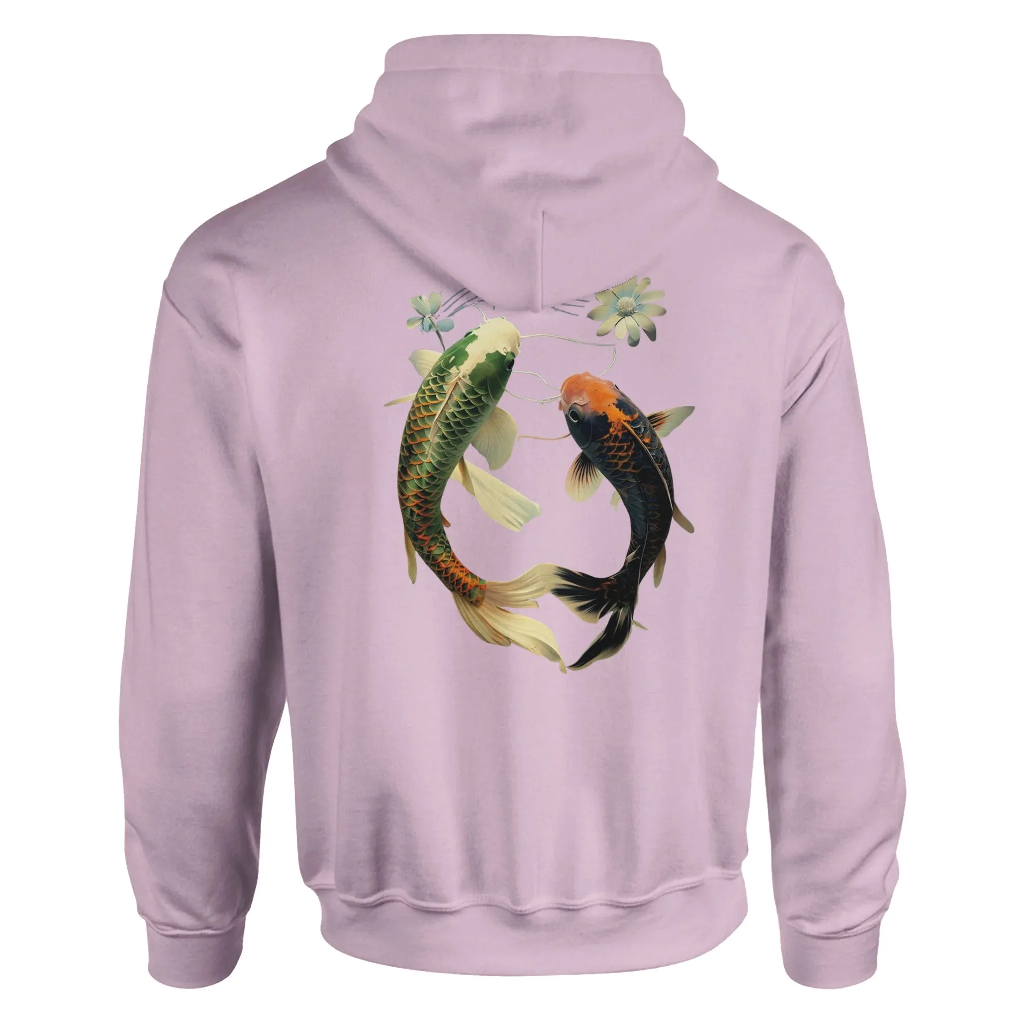 Japanese Koi Fish Couples Hoodie Asian Art Nouveau Floral Pond Nautical Sweater Unisex Top Urban Spring Shirt Japan Tokyo Hooded Sweatshirt
