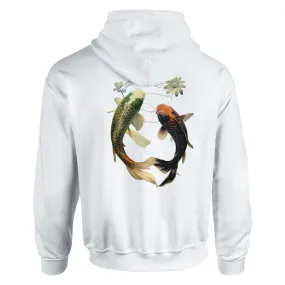 Japanese Koi Fish Couples Hoodie Asian Art Nouveau Floral Pond Nautical Sweater Unisex Top Urban Spring Shirt Japan Tokyo Hooded Sweatshirt