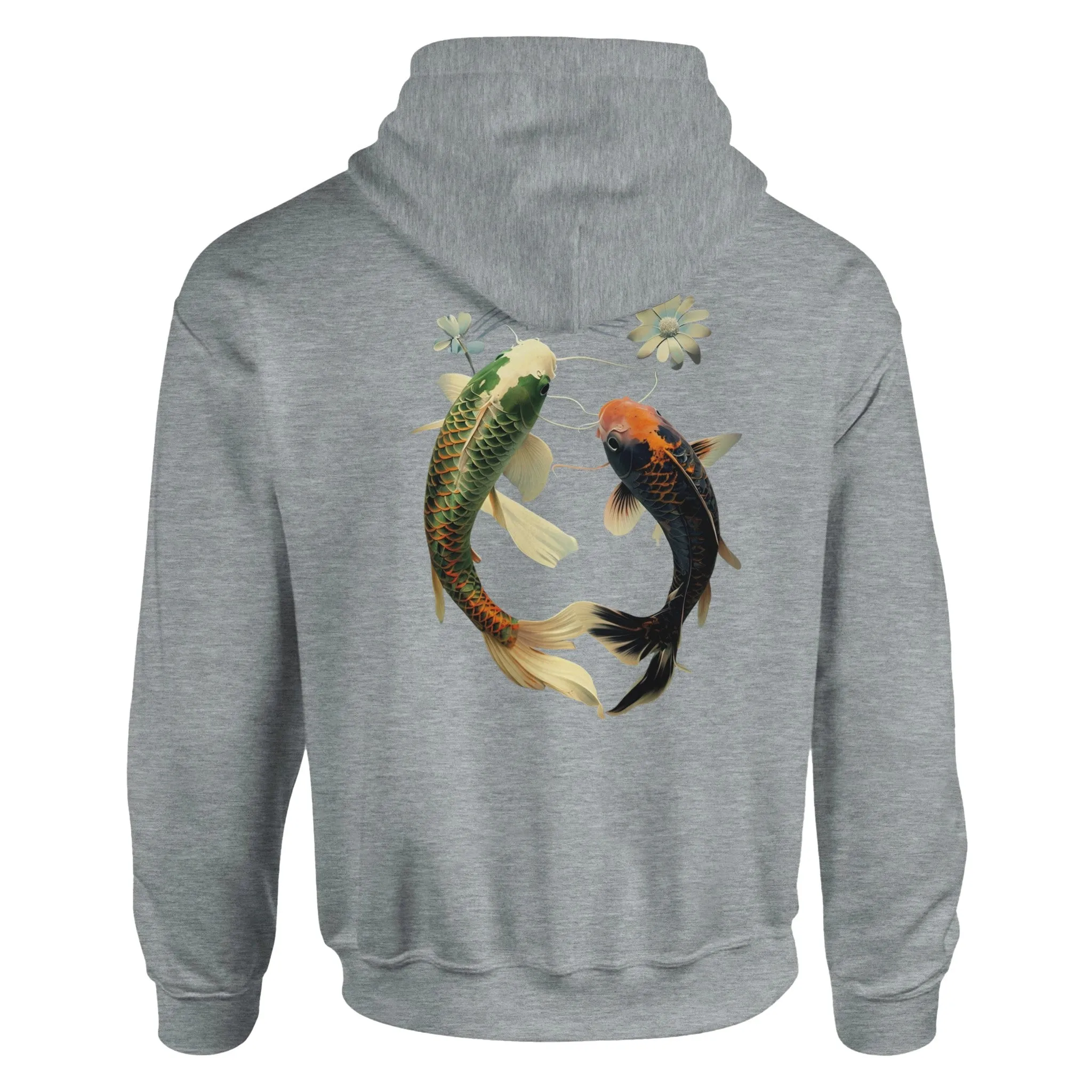 Japanese Koi Fish Couples Hoodie Asian Art Nouveau Floral Pond Nautical Sweater Unisex Top Urban Spring Shirt Japan Tokyo Hooded Sweatshirt