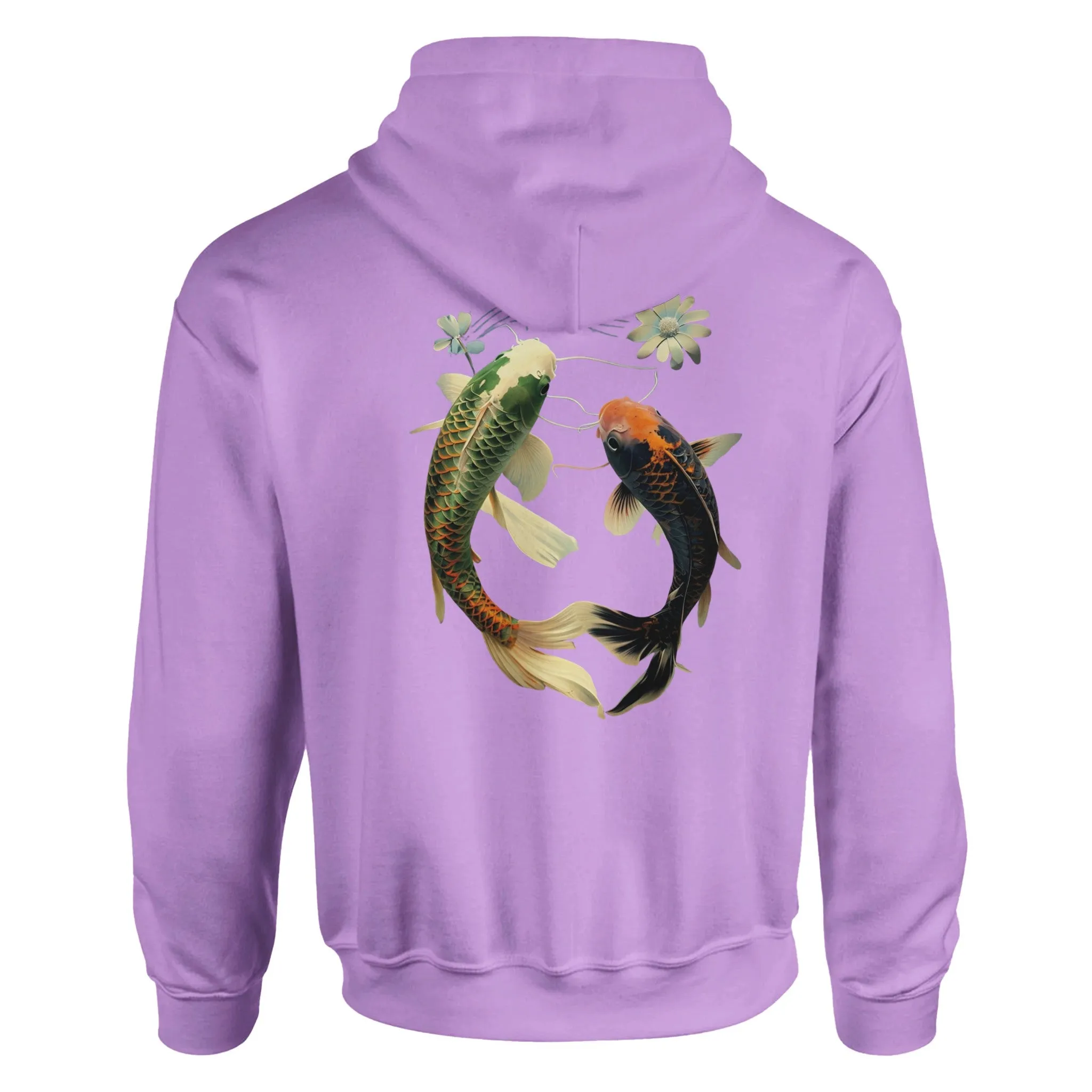 Japanese Koi Fish Couples Hoodie Asian Art Nouveau Floral Pond Nautical Sweater Unisex Top Urban Spring Shirt Japan Tokyo Hooded Sweatshirt