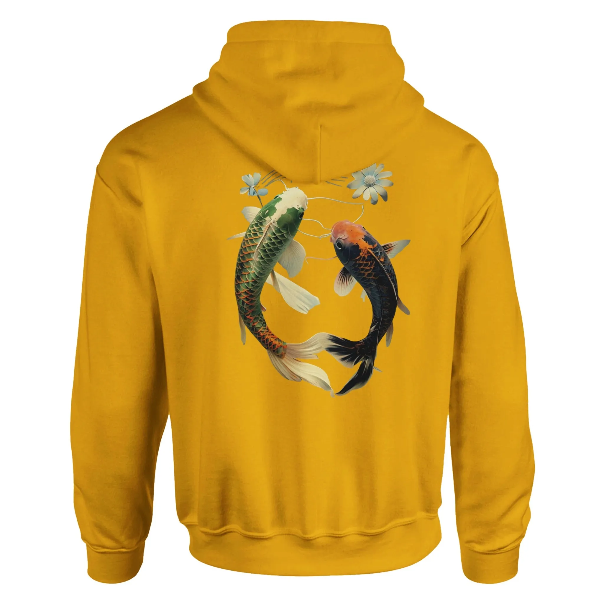 Japanese Koi Fish Couples Hoodie Asian Art Nouveau Floral Pond Nautical Sweater Unisex Top Urban Spring Shirt Japan Tokyo Hooded Sweatshirt