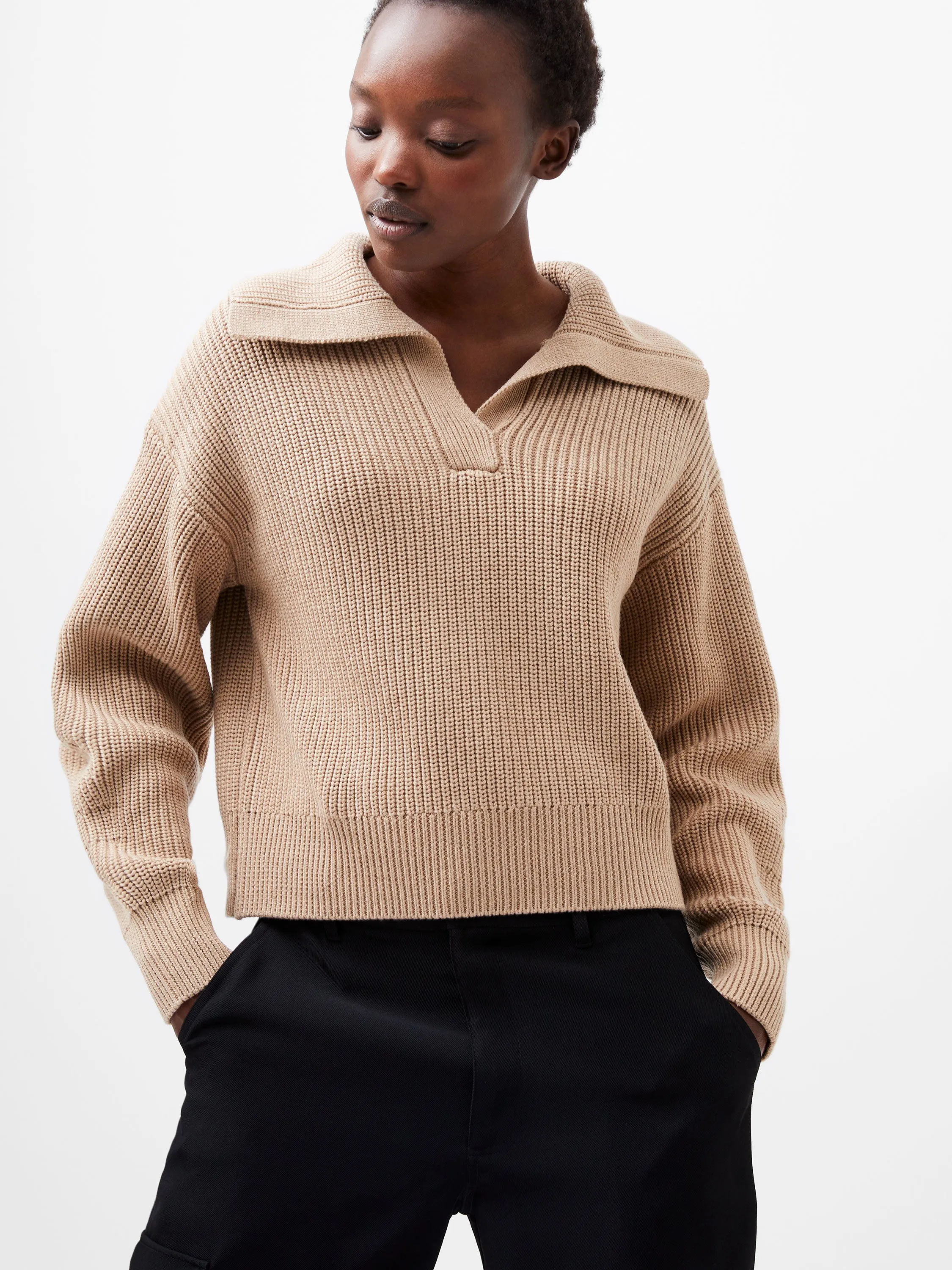 Joss Knit Collared Sweater