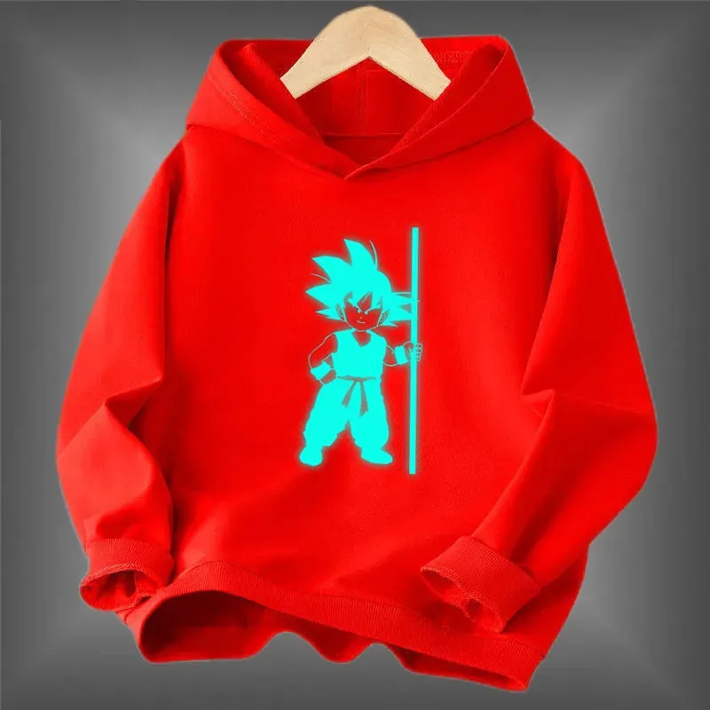 Kids Luminous Hoodies Boy Girl Streatwear Hoody Sweatshirt Pullover Casual Clothing Funny Battery Long Sleeve Glowing Clothes