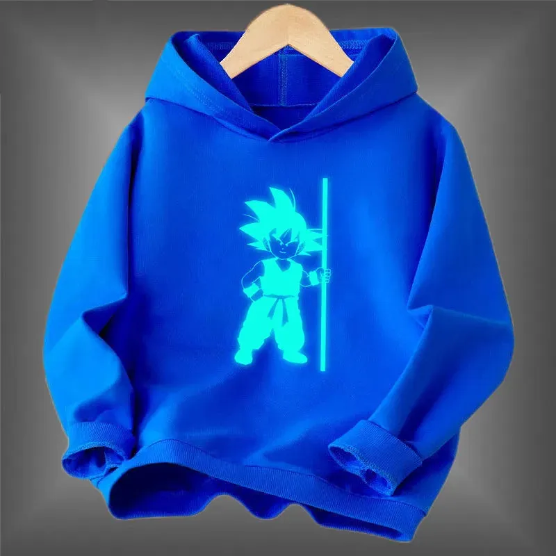 Kids Luminous Hoodies Boy Girl Streatwear Hoody Sweatshirt Pullover Casual Clothing Funny Battery Long Sleeve Glowing Clothes
