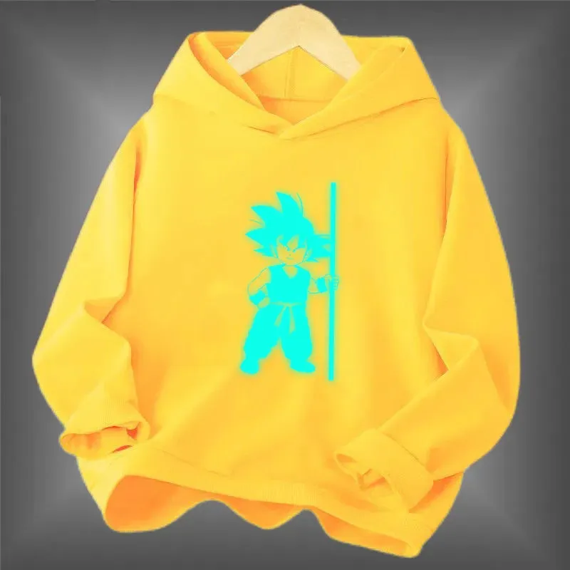 Kids Luminous Hoodies Boy Girl Streatwear Hoody Sweatshirt Pullover Casual Clothing Funny Battery Long Sleeve Glowing Clothes