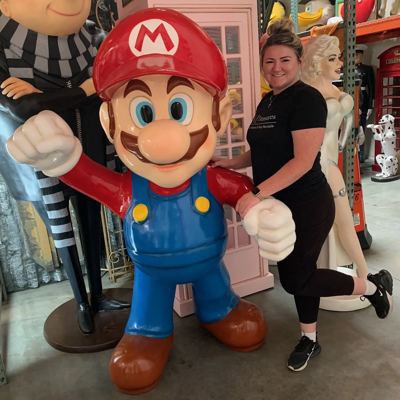 Large Jumper Boy Hand Up Over Sized Statue