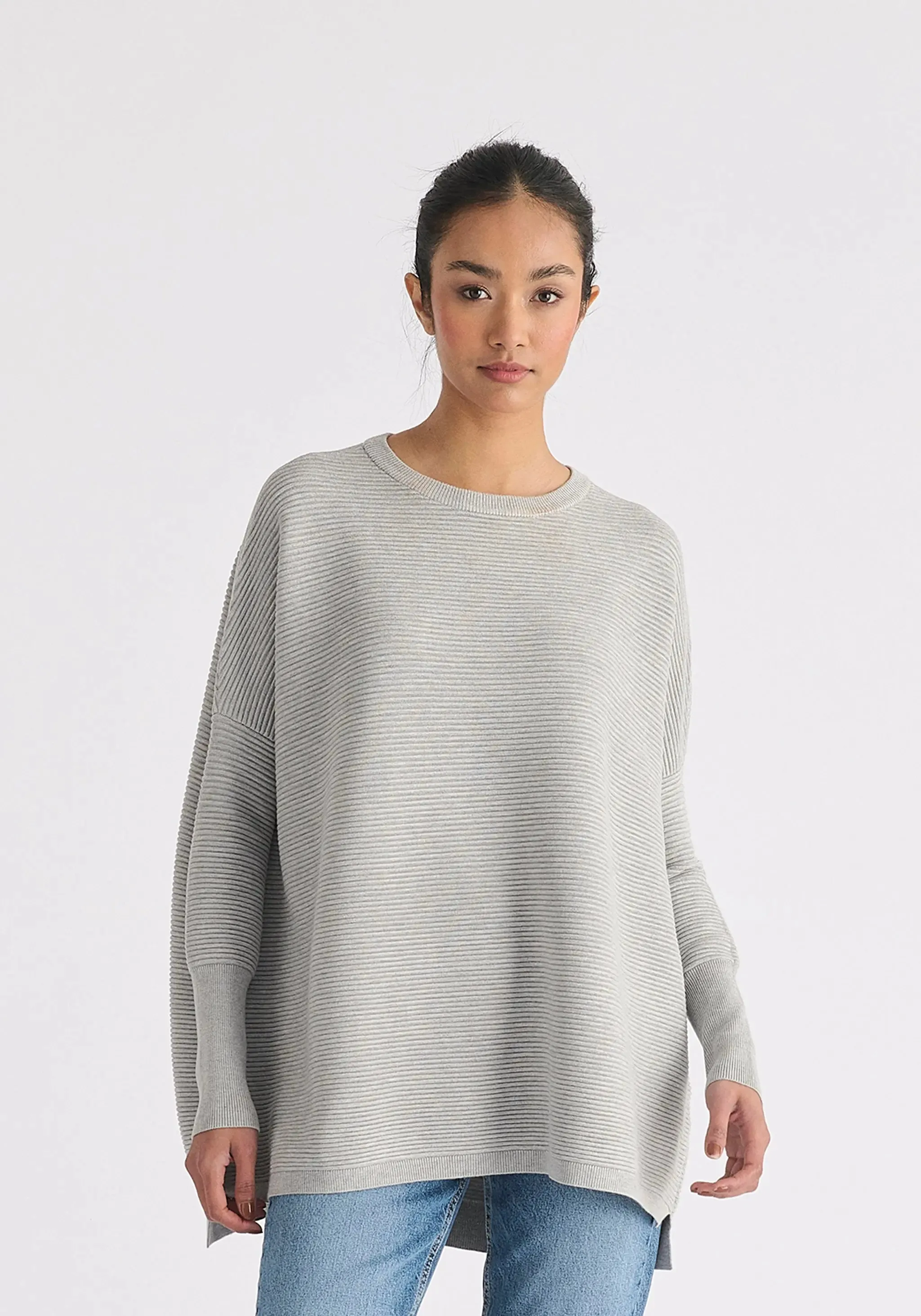 Light Grey Paisie Ribbed Jumper