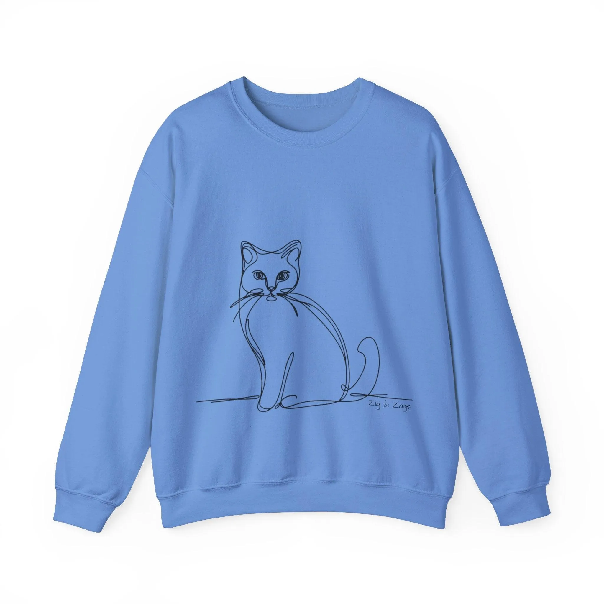 Line Art Cat Drawing Print Unisex Sweatshirt
