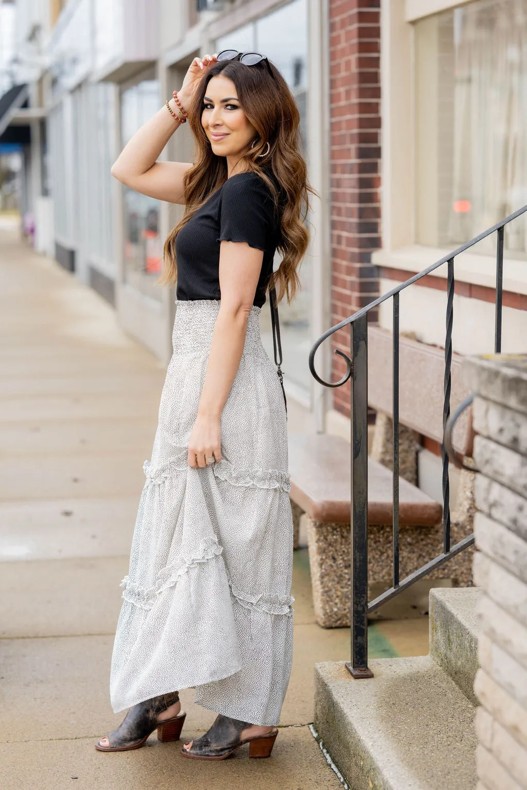 Mini Dottie Tiered Maxi Skirt