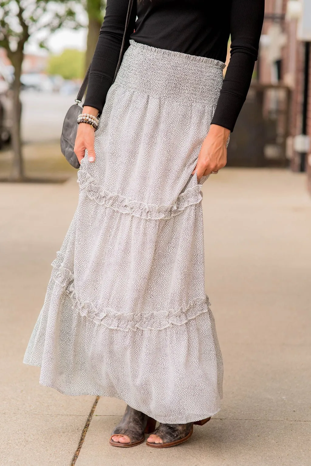 Mini Dottie Tiered Maxi Skirt