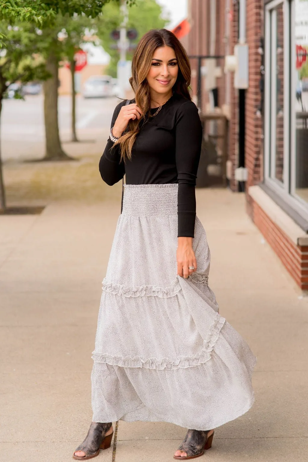 Mini Dottie Tiered Maxi Skirt