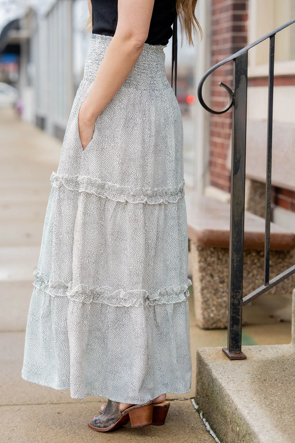 Mini Dottie Tiered Maxi Skirt