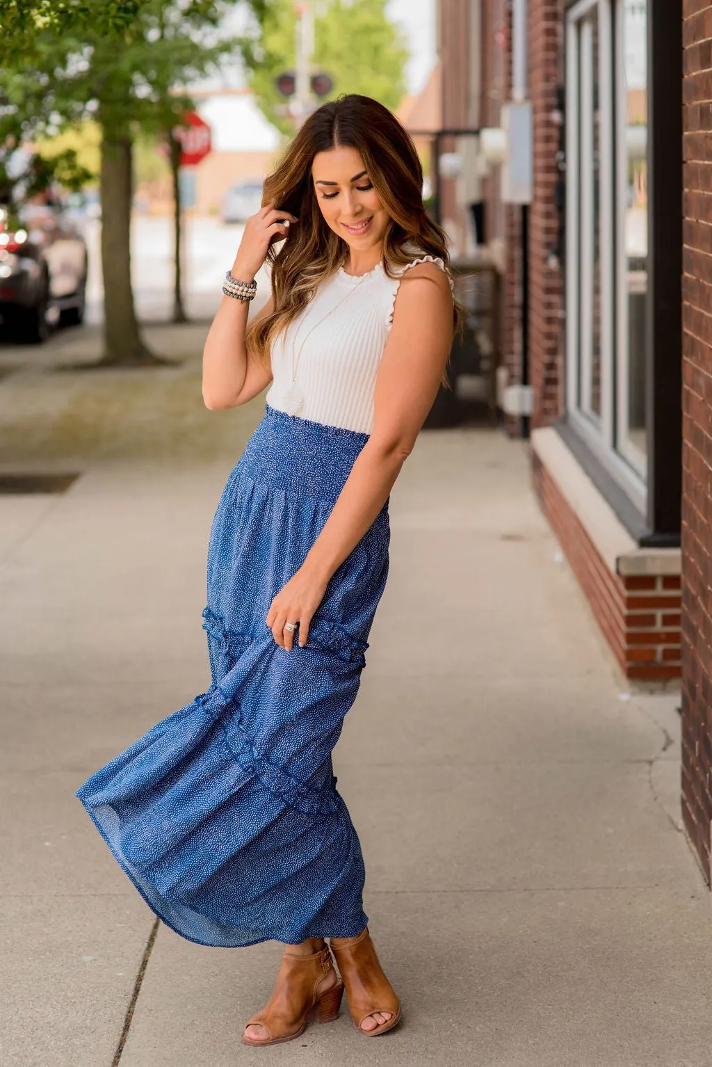Mini Dottie Tiered Maxi Skirt