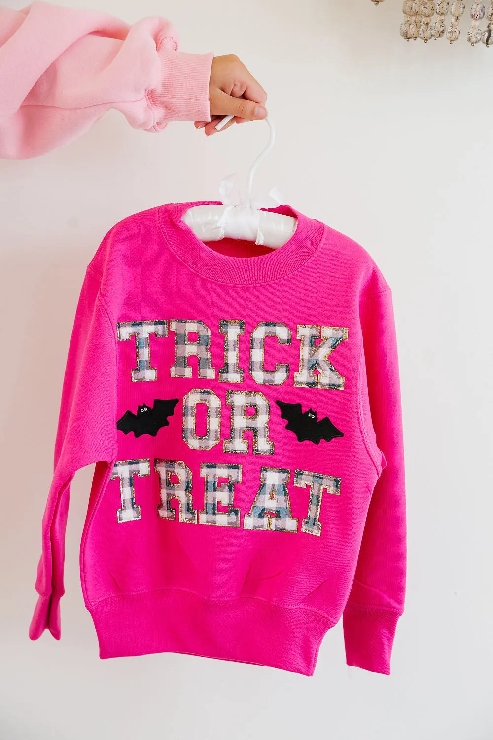 MINI KIDS GINGHAM TRICK OR TREAT PULLOVER