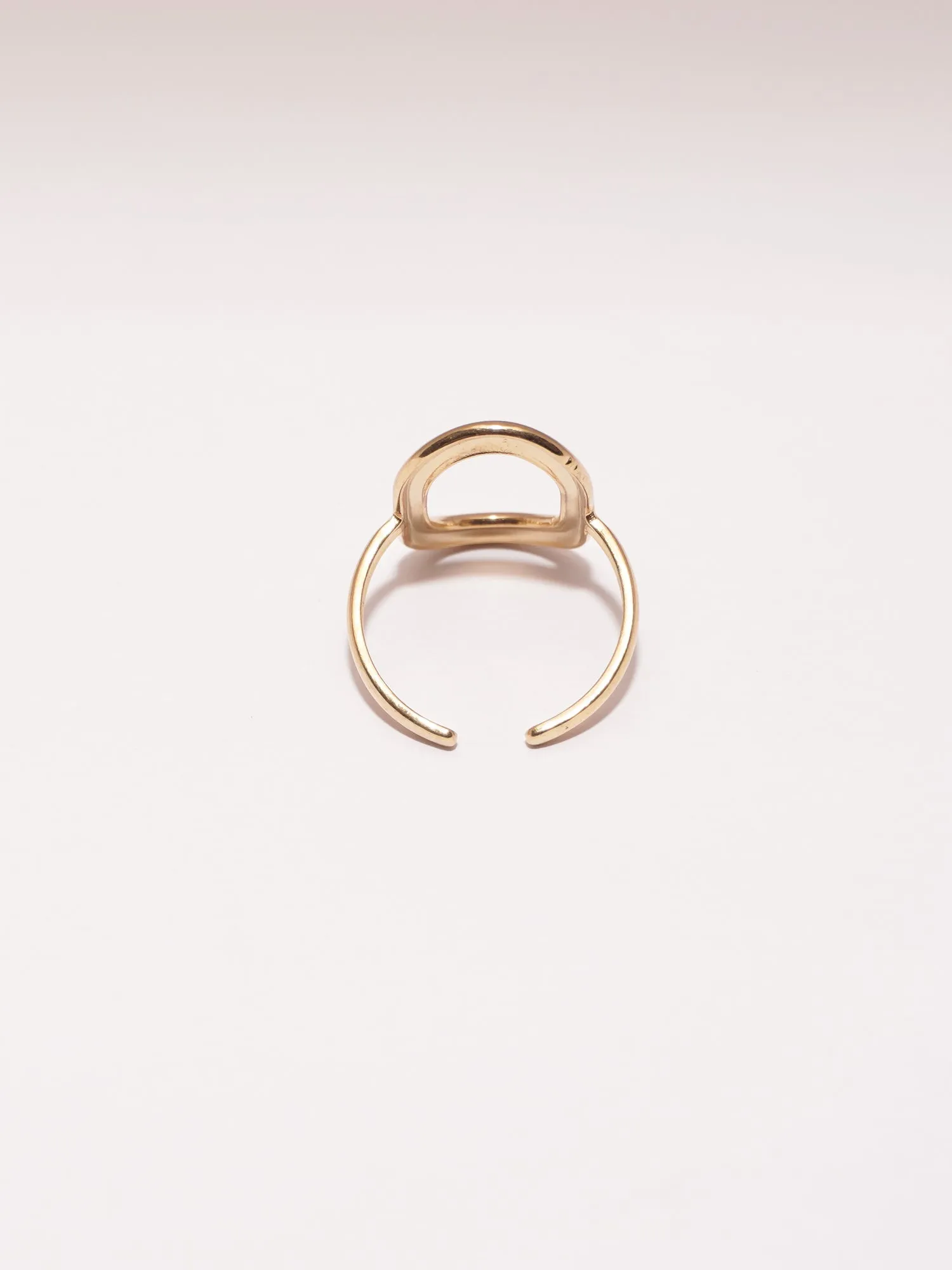 Modern Gold-Plated Anti Tarnish Ring with Striking Hollow Design