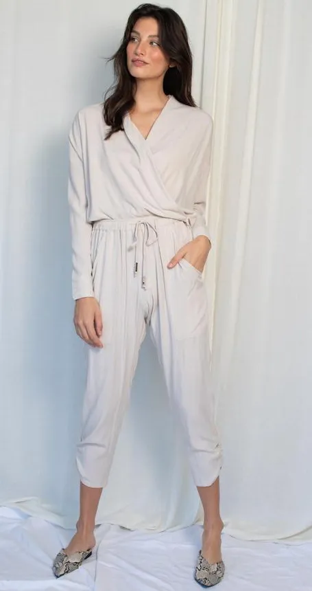 Natalie Busby Oyster Tencel Twist Blouse