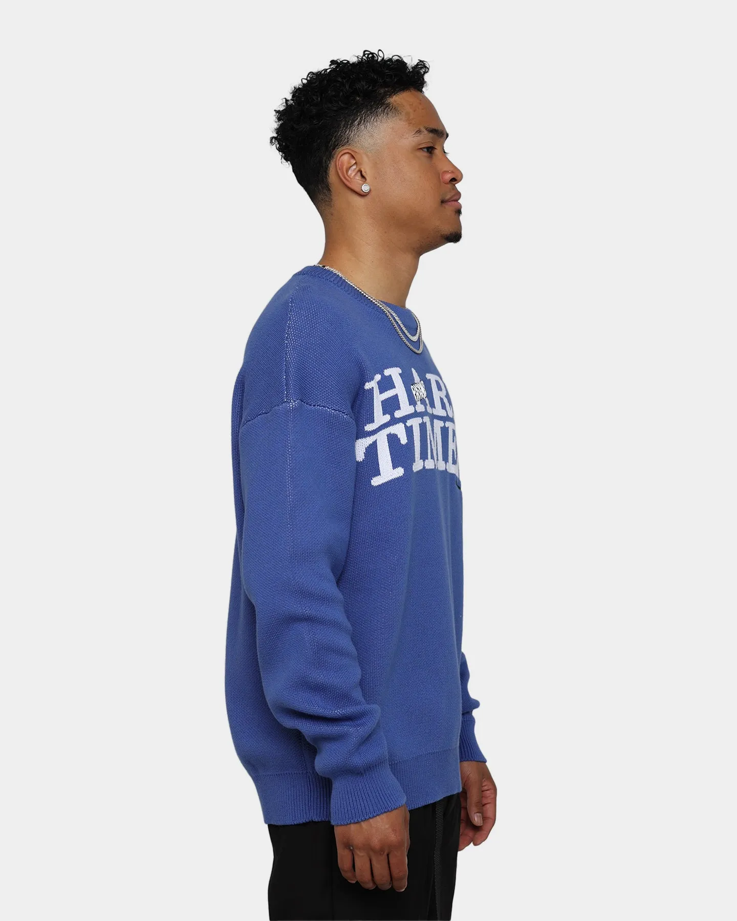 Pas De Mer Hard Times Knit Crewneck Blue