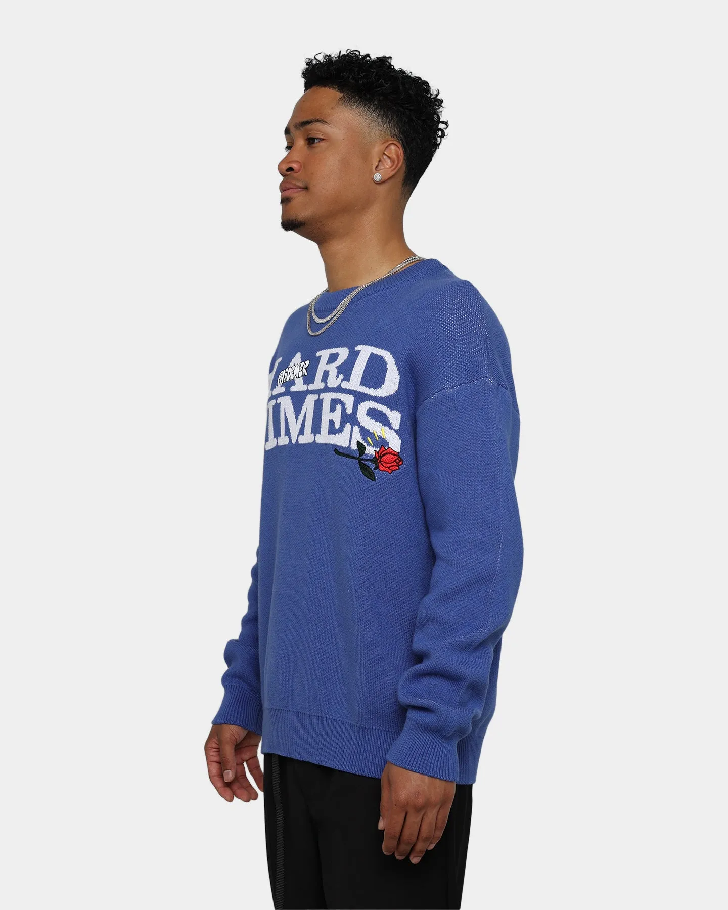 Pas De Mer Hard Times Knit Crewneck Blue