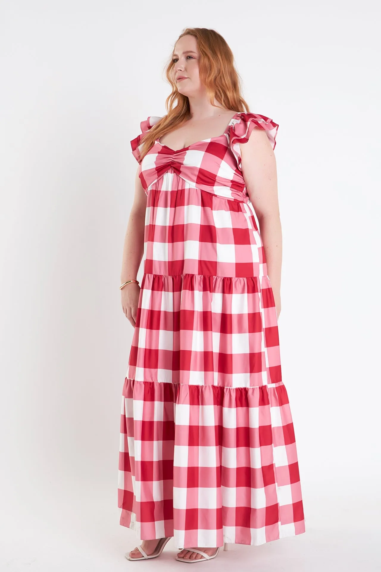 Plus Size Gingham Maxi Dress