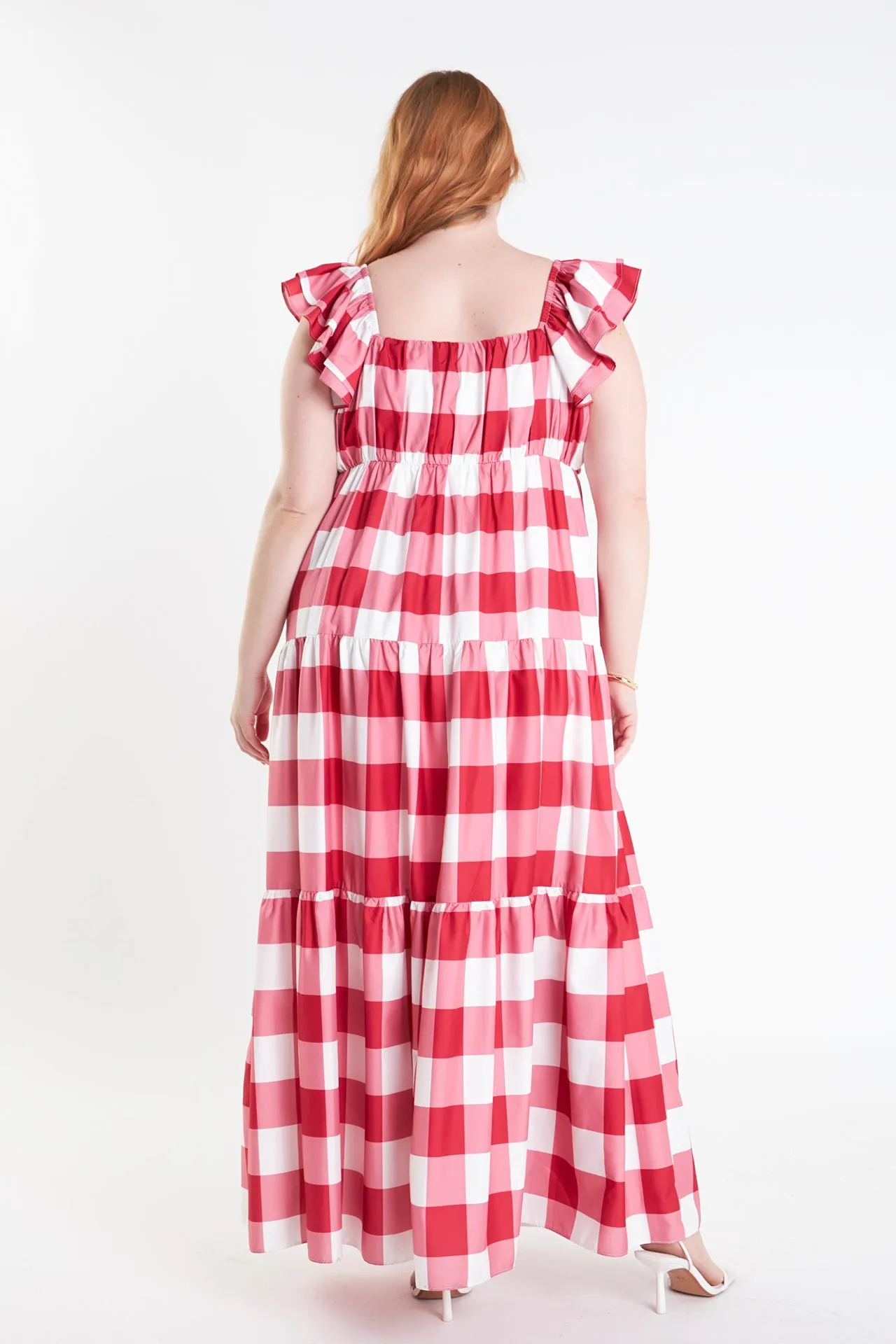 Plus Size Gingham Maxi Dress