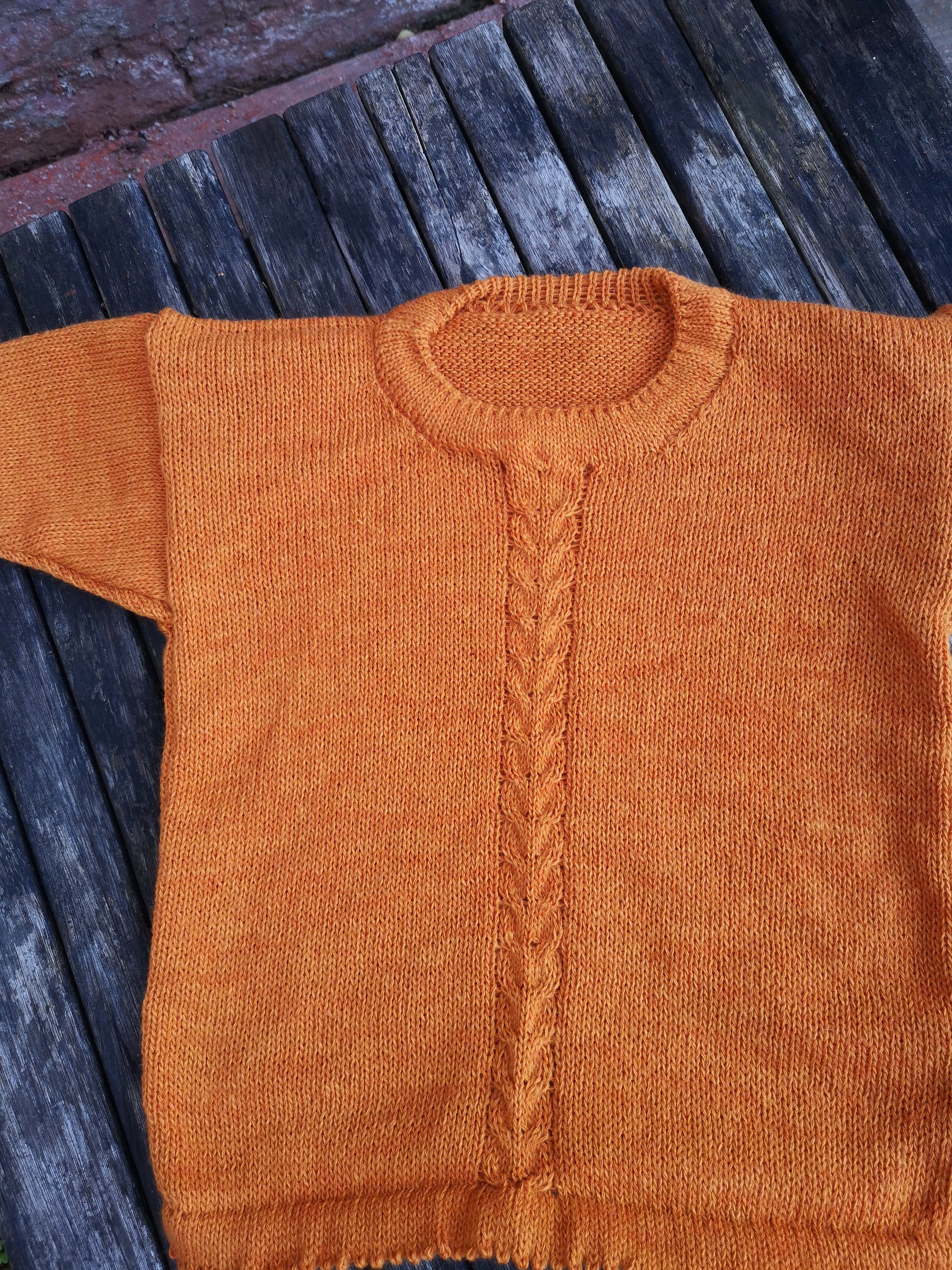 "Esther", girls cable front t shirt jumper age 6/7 size 26/28 inches 66/71 cm