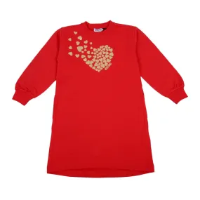 Red & Gold Heart Sweat Dress
