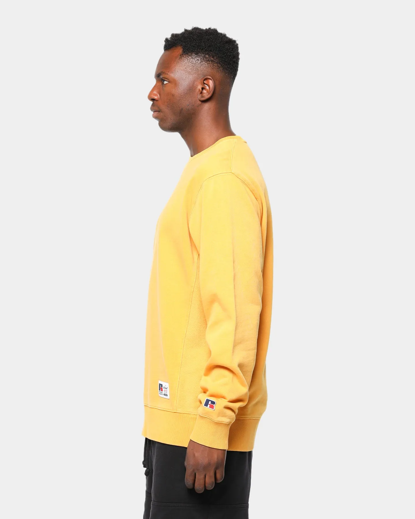 Russell Athletic Men's RA Reverse Panel Crew Sulpher