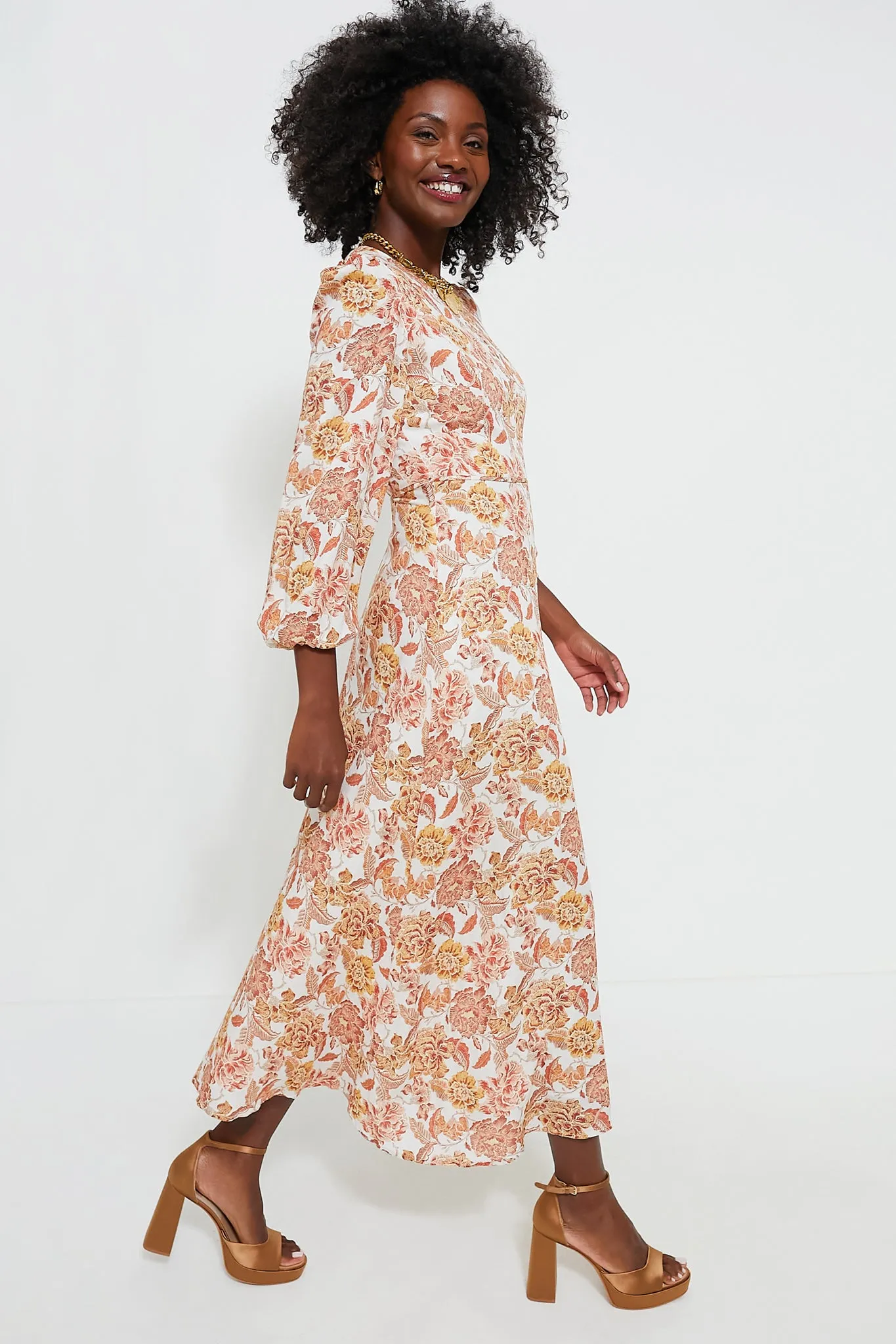 Saffron Floral Sophia Maxi Dress