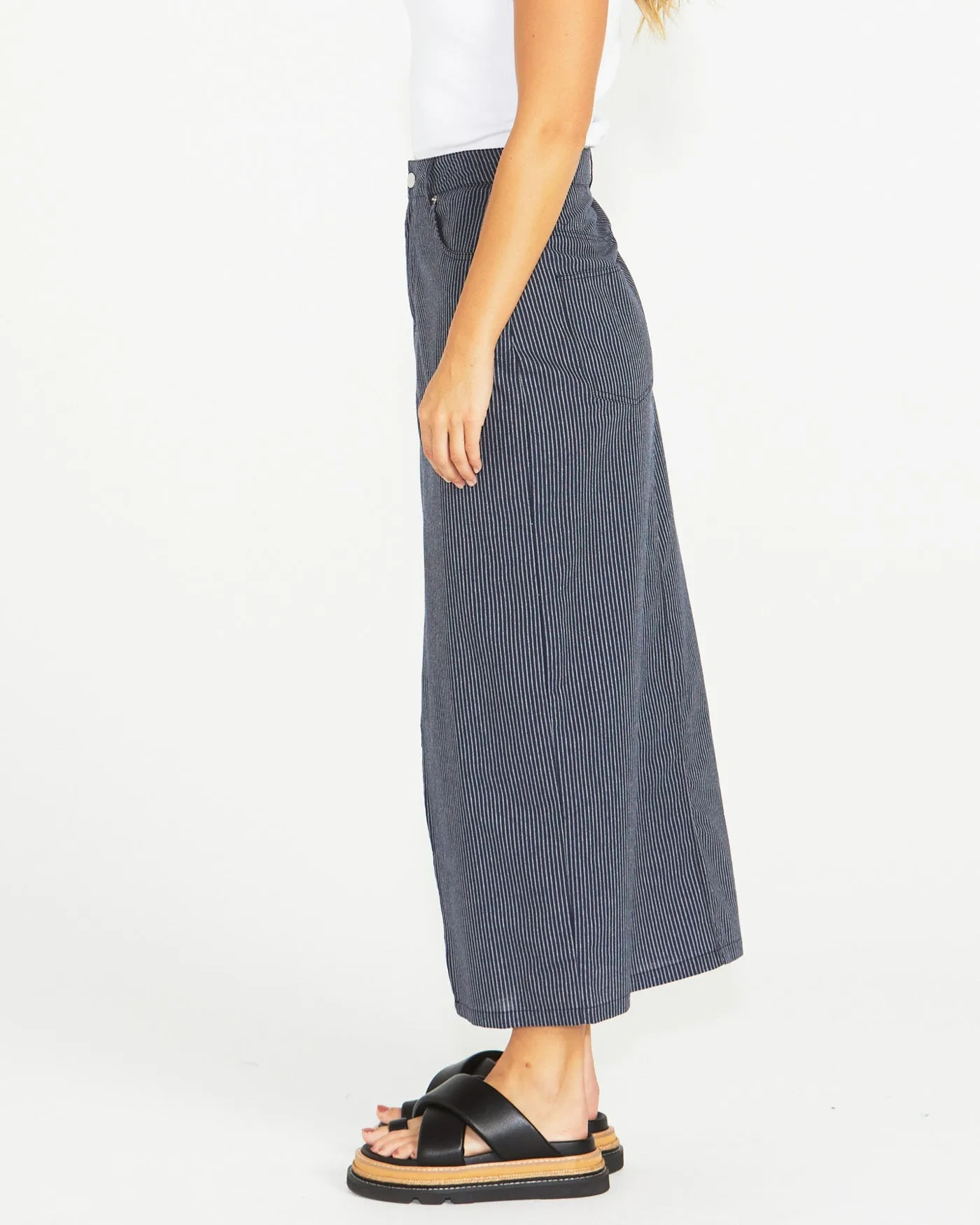 Sass Liberty Maxi Skirt Navy White Stripe