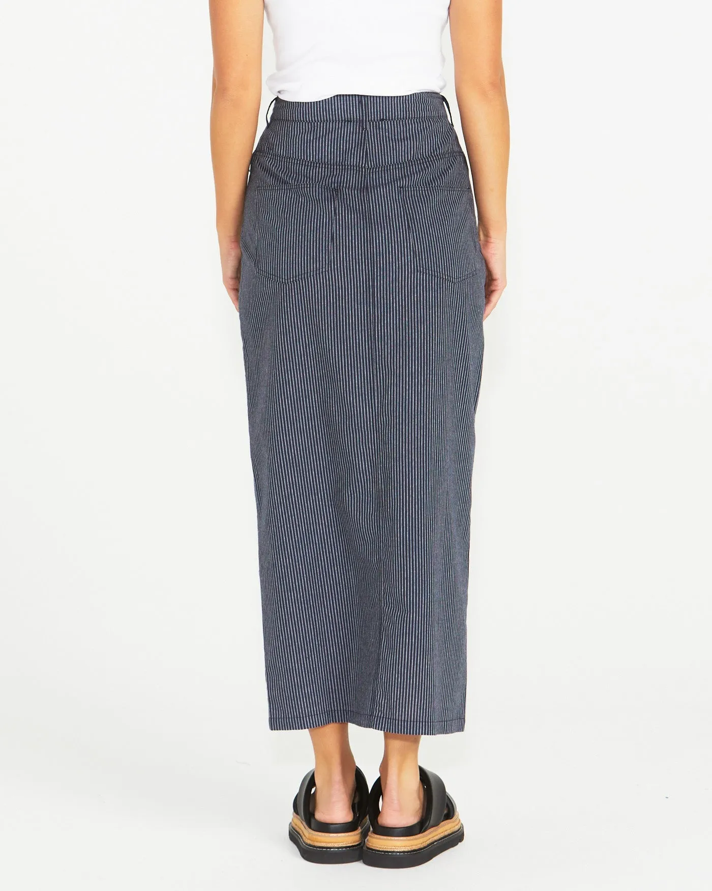 Sass Liberty Maxi Skirt Navy White Stripe