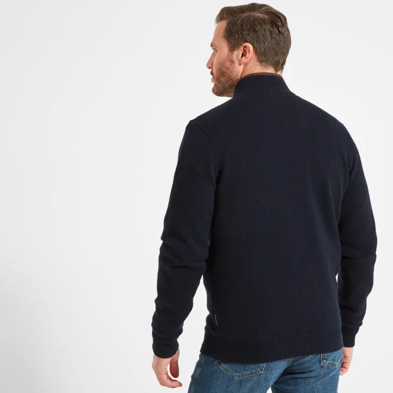Schoffel Lambswool Aerobloc 1/4 Zip Neck Mens Jumper - Navy
