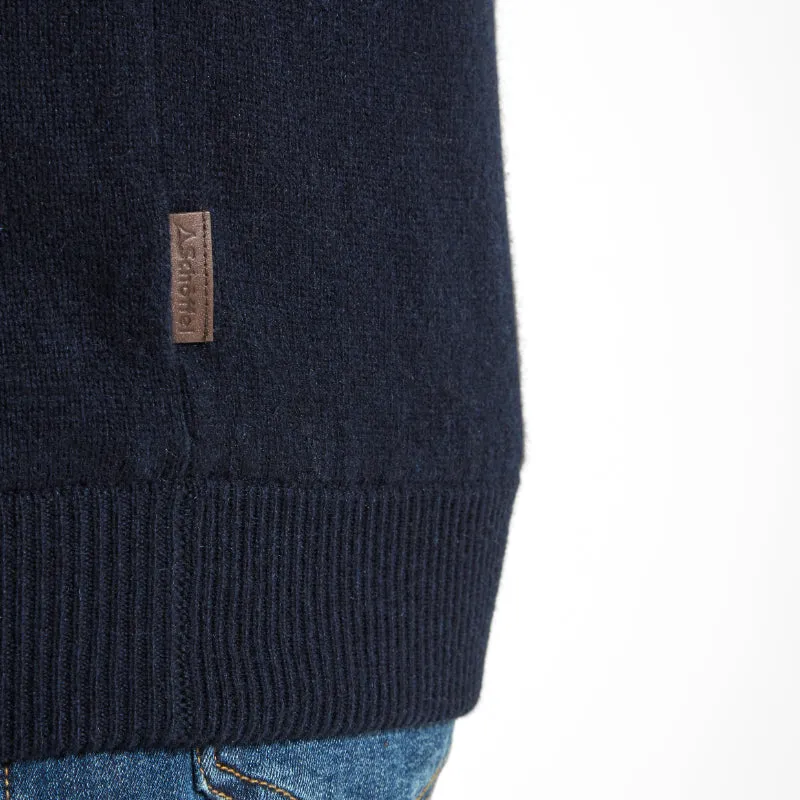 Schoffel Lambswool Aerobloc 1/4 Zip Neck Mens Jumper - Navy