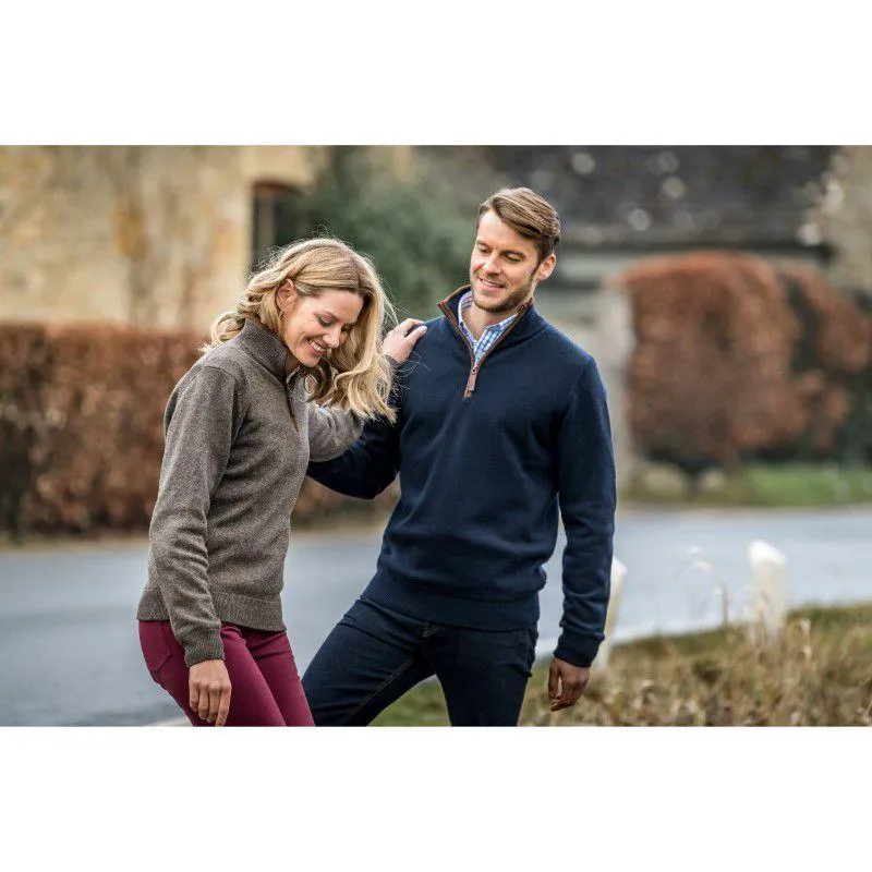 Schoffel Lambswool Aerobloc 1/4 Zip Neck Mens Jumper - Navy