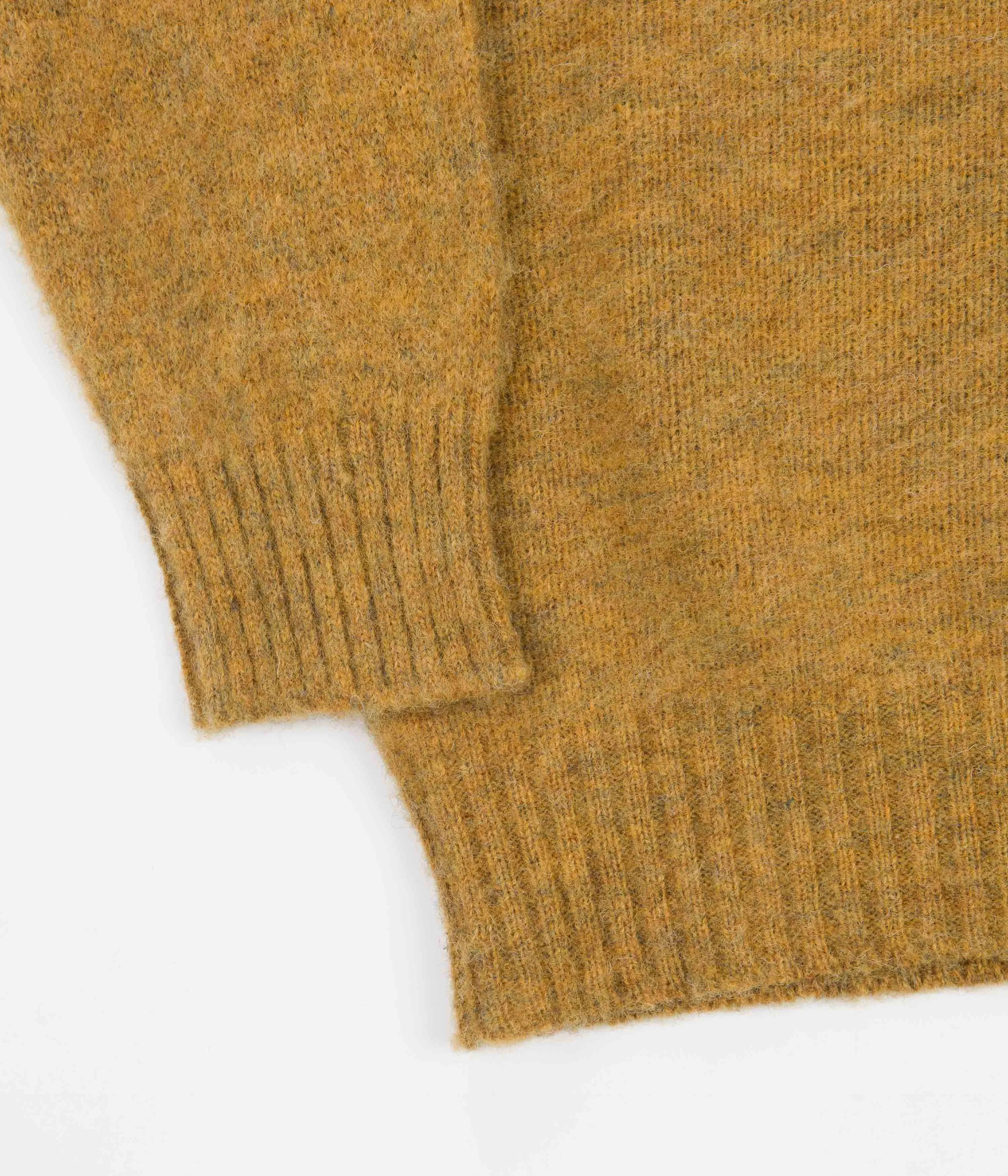 Shetland Woollen Co. Shaggy Crewneck Sweatshirt - Yellow Ochre