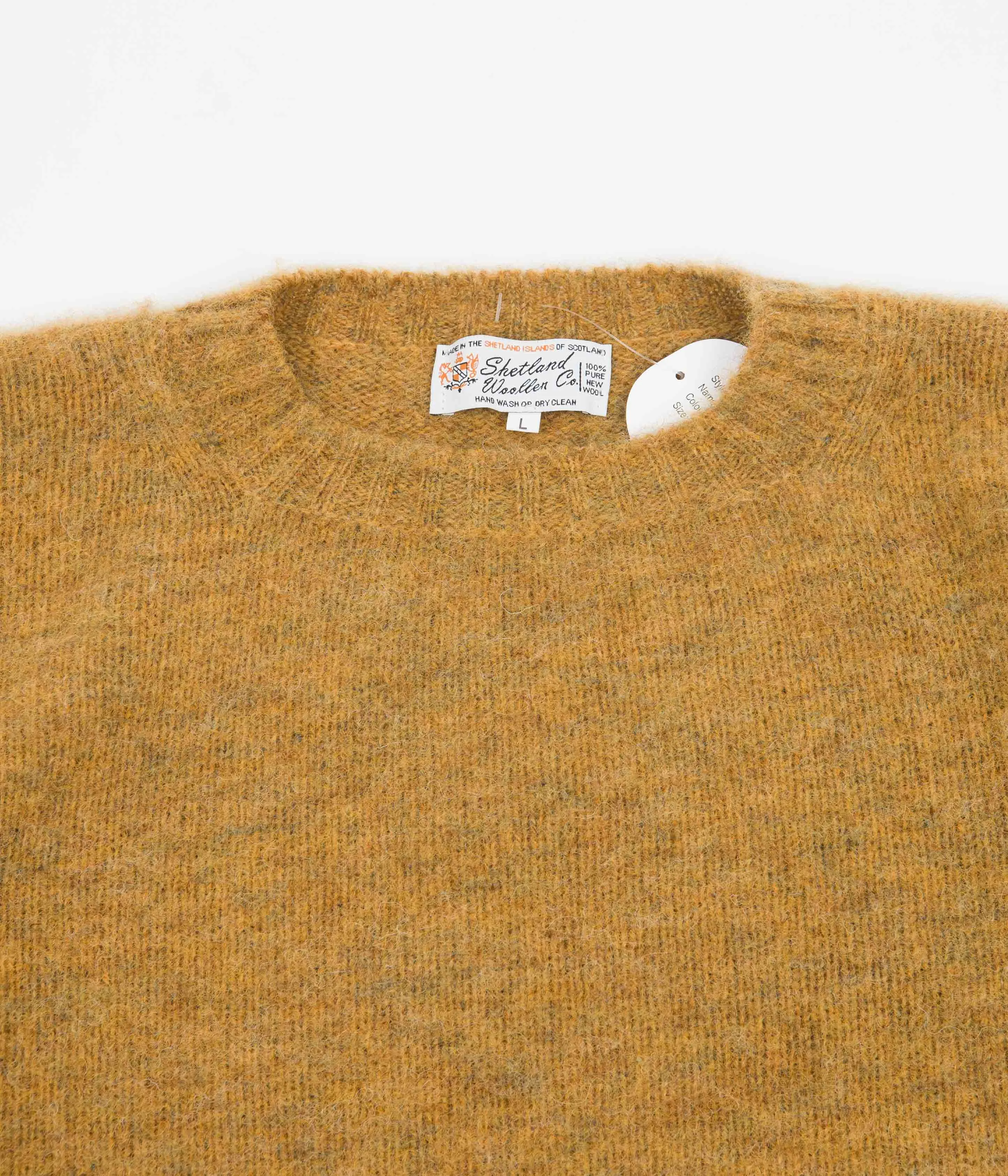 Shetland Woollen Co. Shaggy Crewneck Sweatshirt - Yellow Ochre