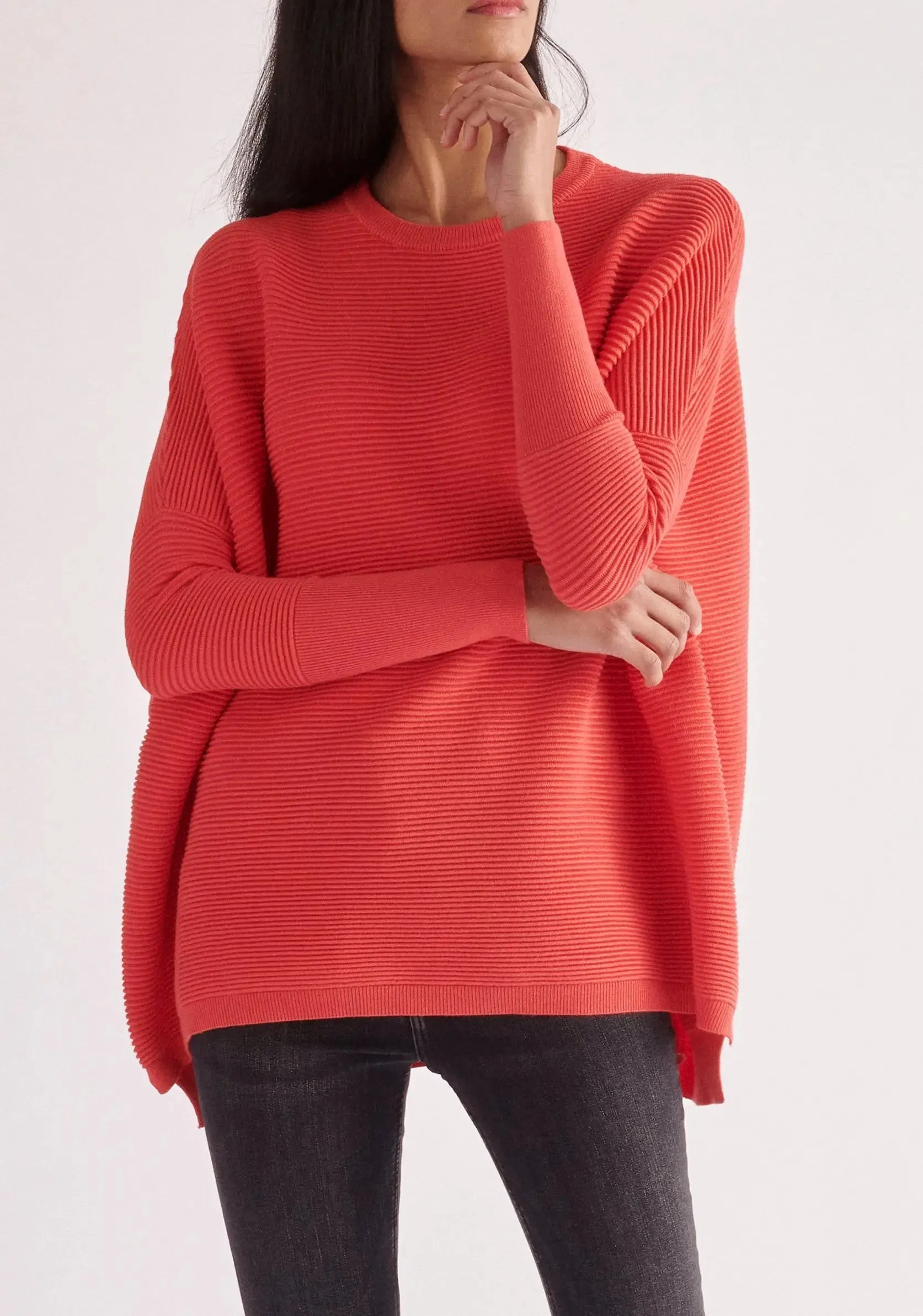 Strawberry Pink Paisie Ribbed Jumper