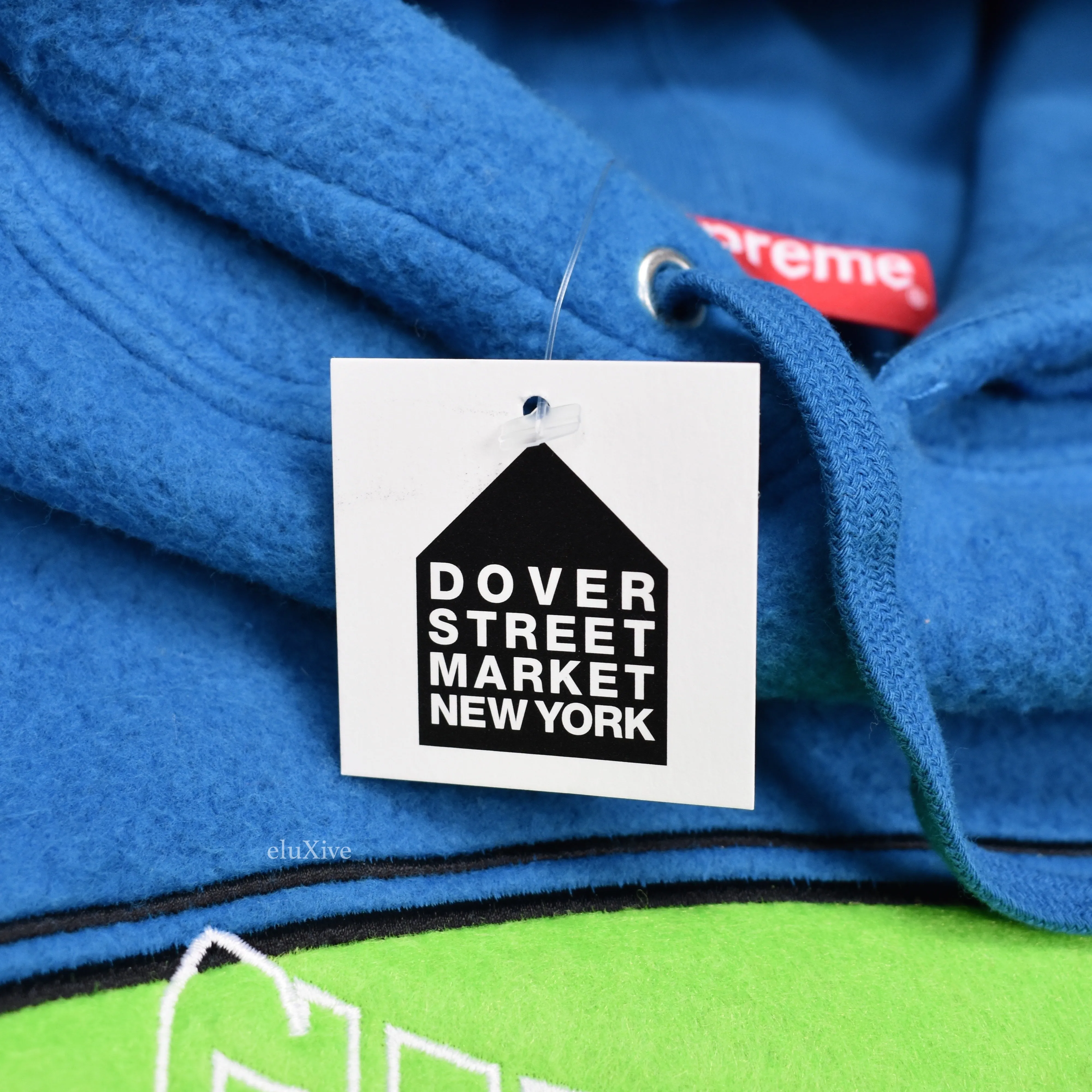 Supreme - Aqua Reverse Fleece Logo Hoodie