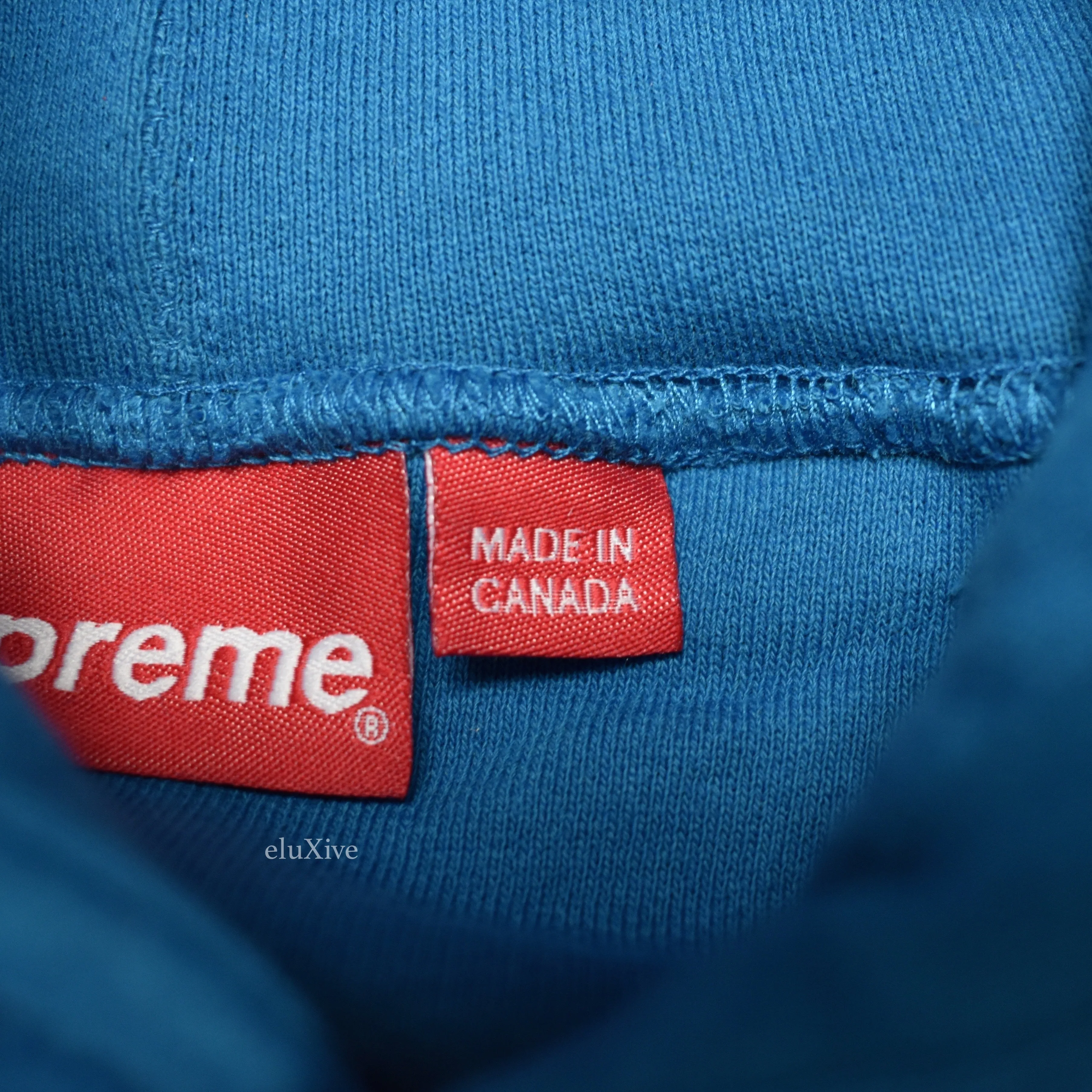 Supreme - Aqua Reverse Fleece Logo Hoodie