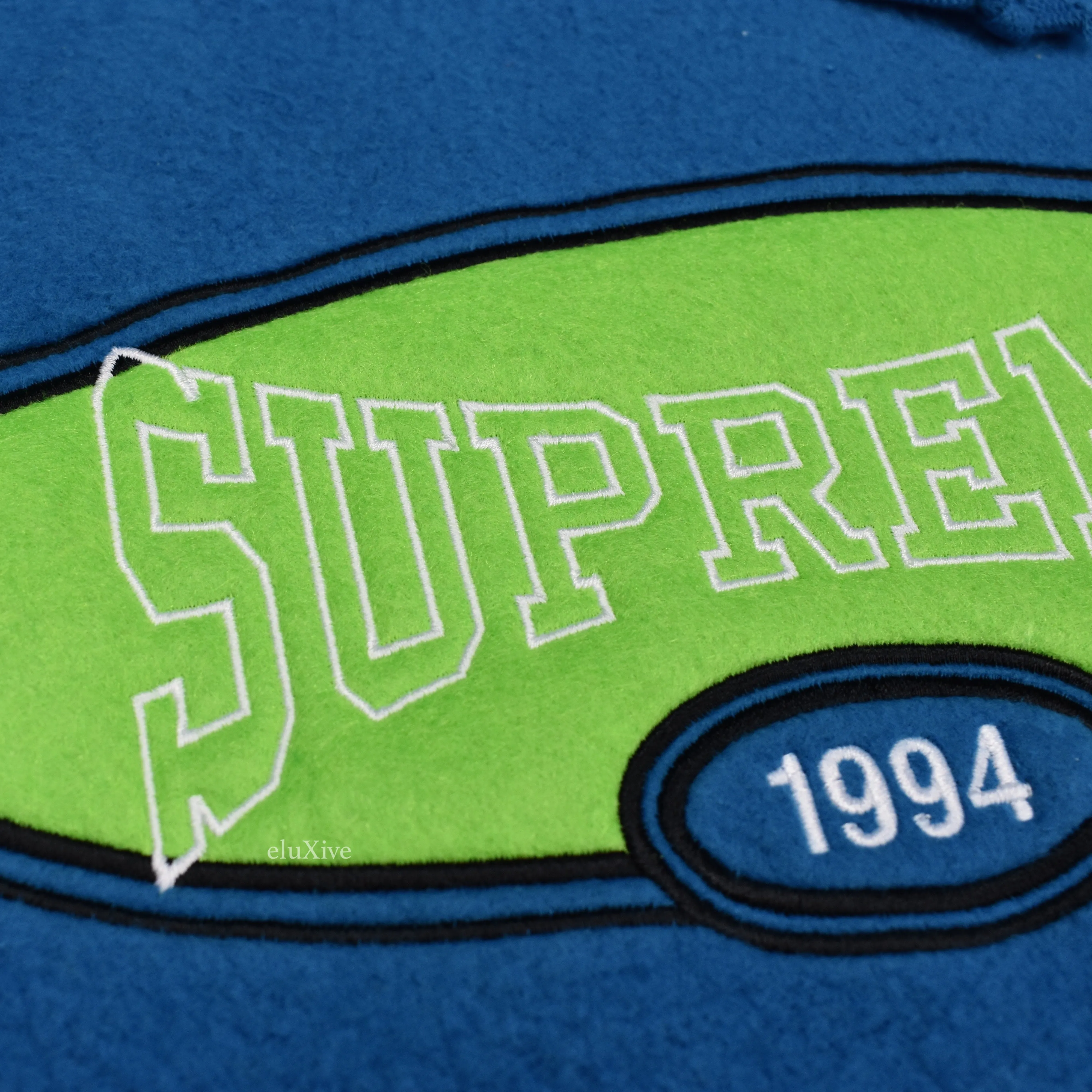 Supreme - Aqua Reverse Fleece Logo Hoodie