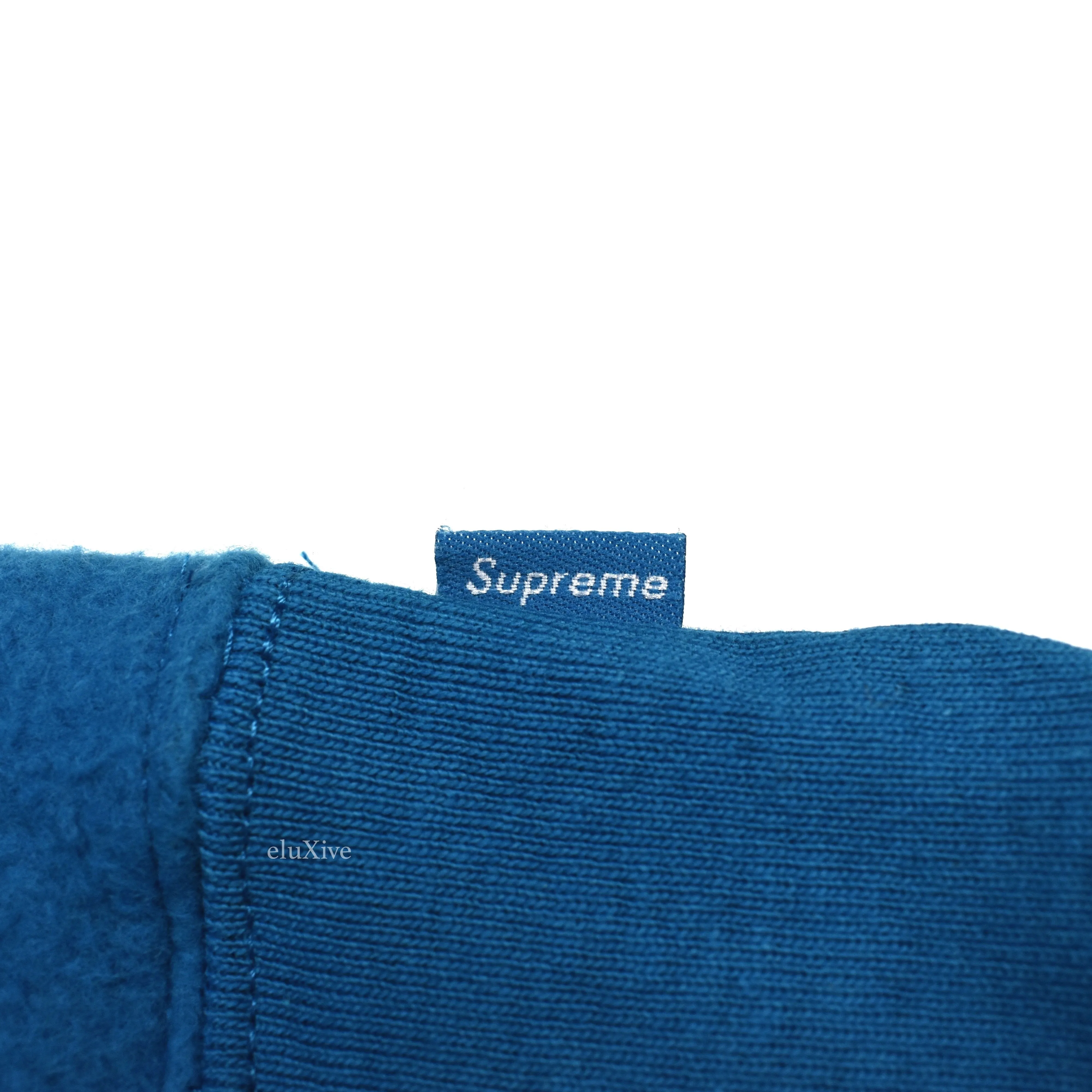 Supreme - Aqua Reverse Fleece Logo Hoodie