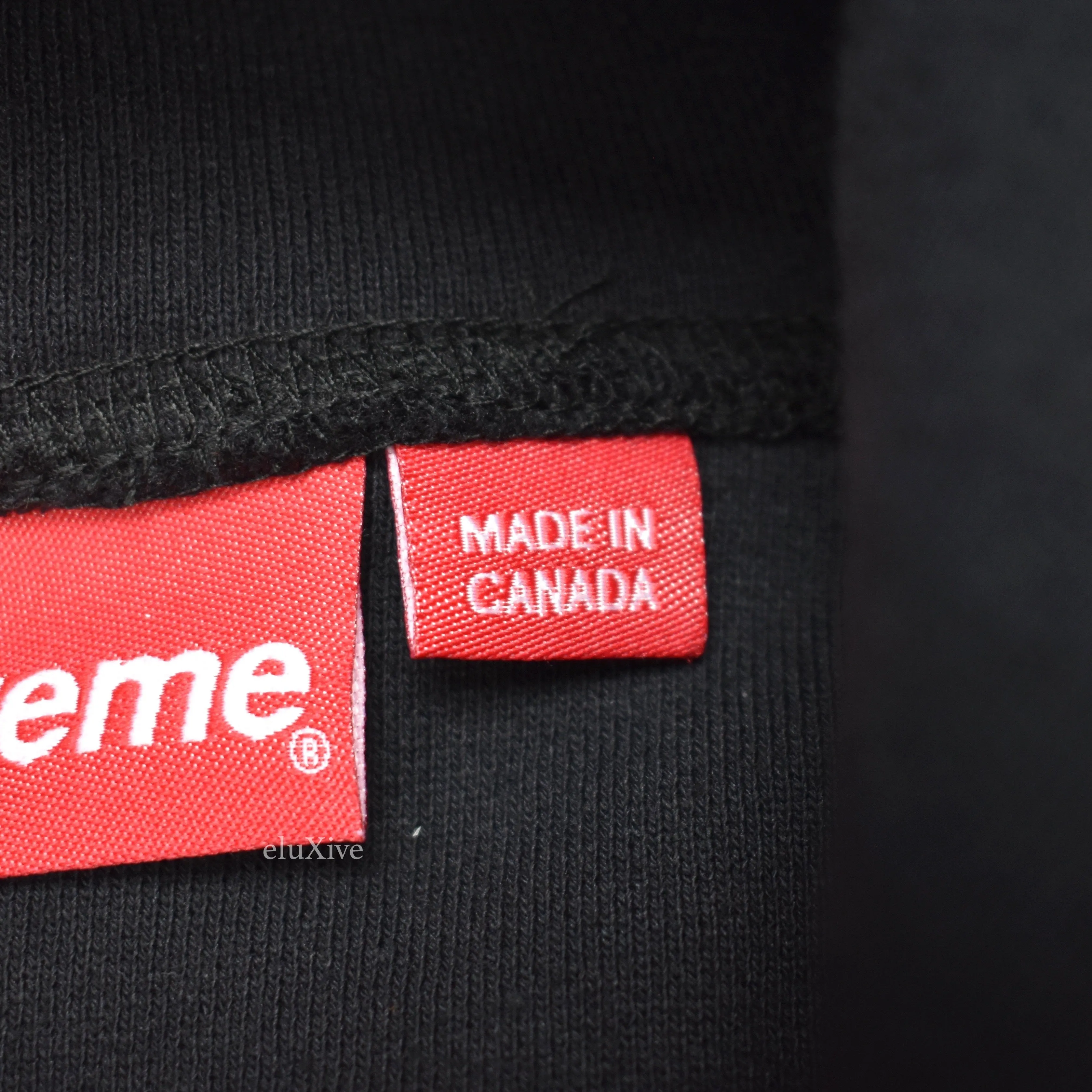 Supreme - Black Reverse Fleece Logo Hoodie