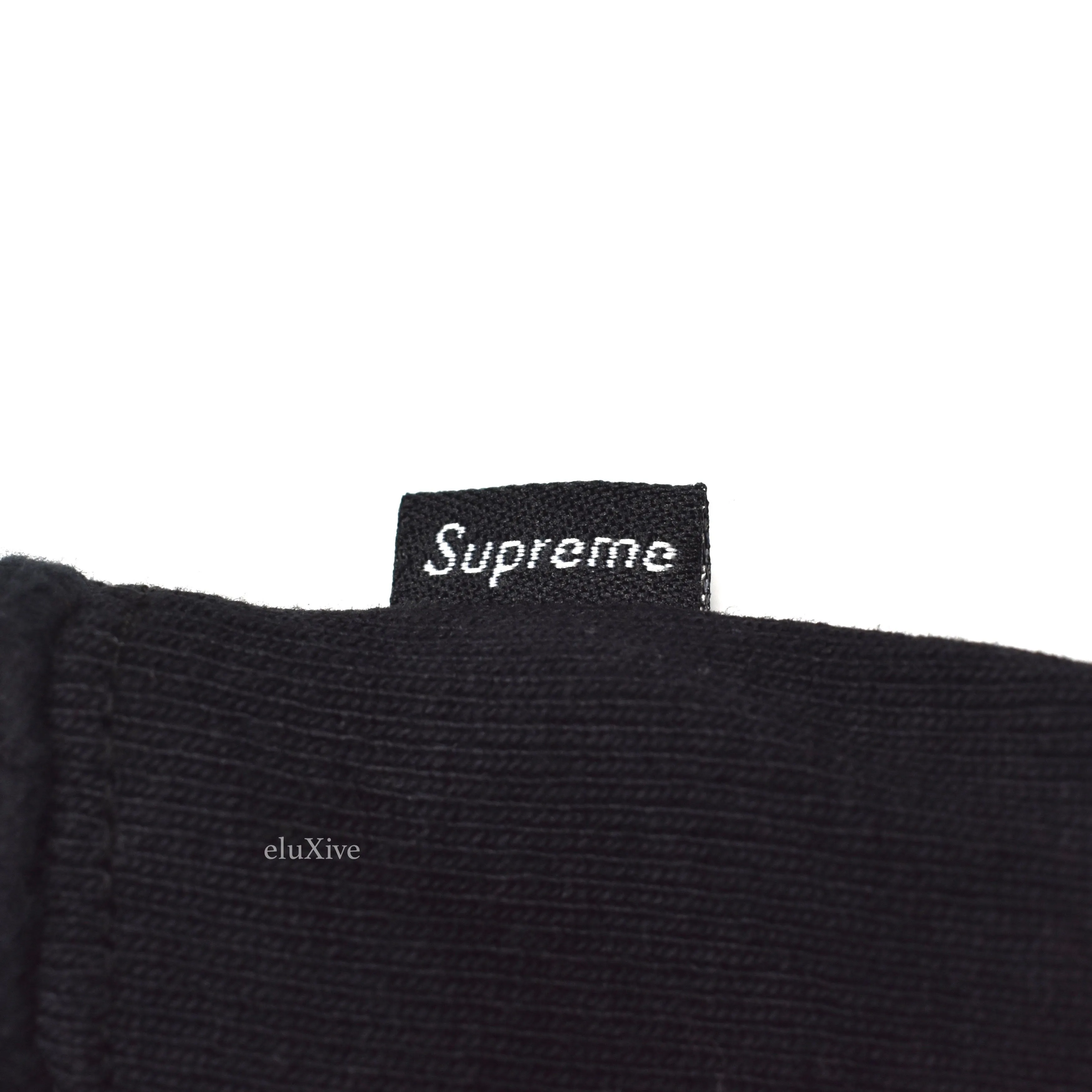 Supreme - Black Reverse Fleece Logo Hoodie