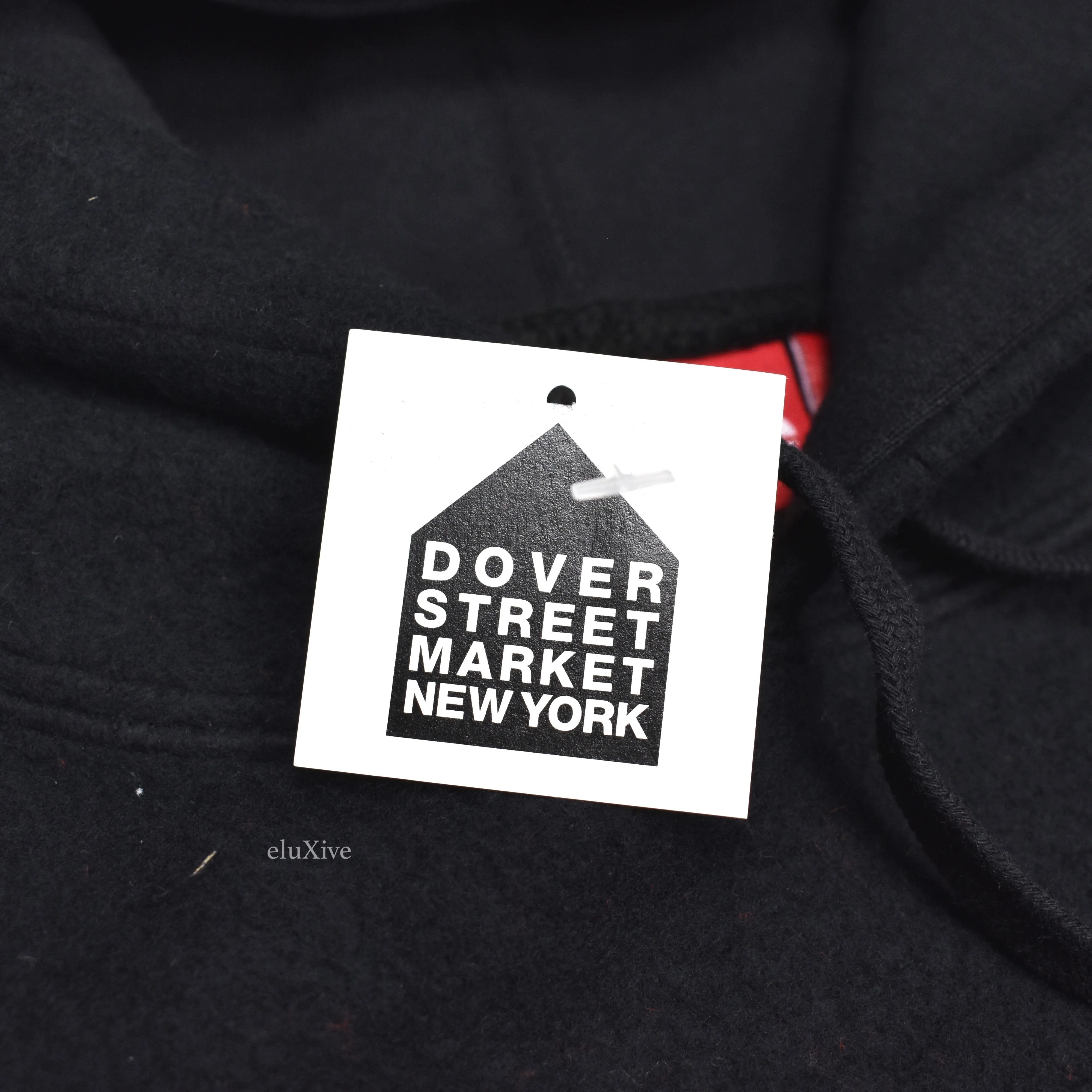Supreme - Black Reverse Fleece Logo Hoodie