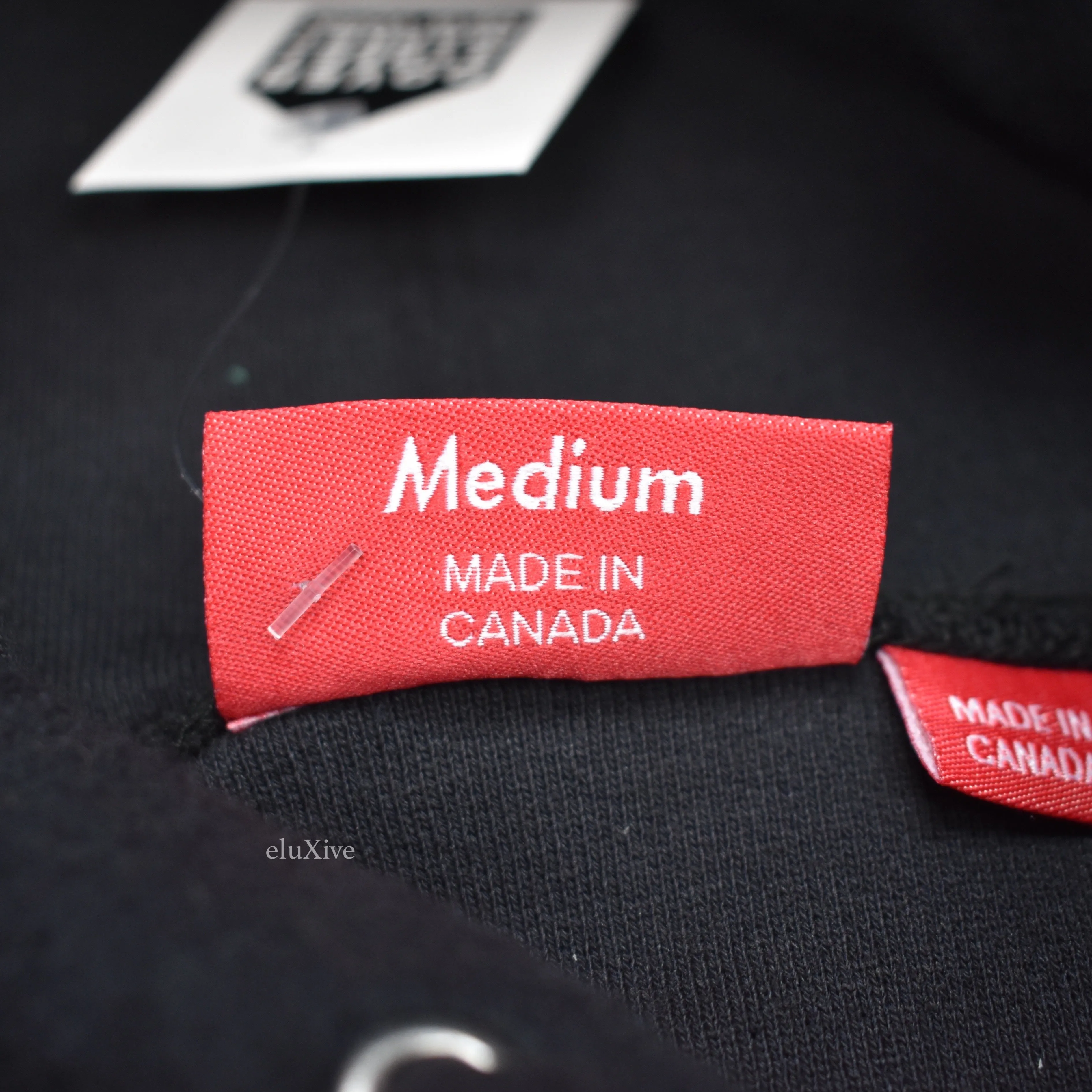 Supreme - Black Reverse Fleece Logo Hoodie