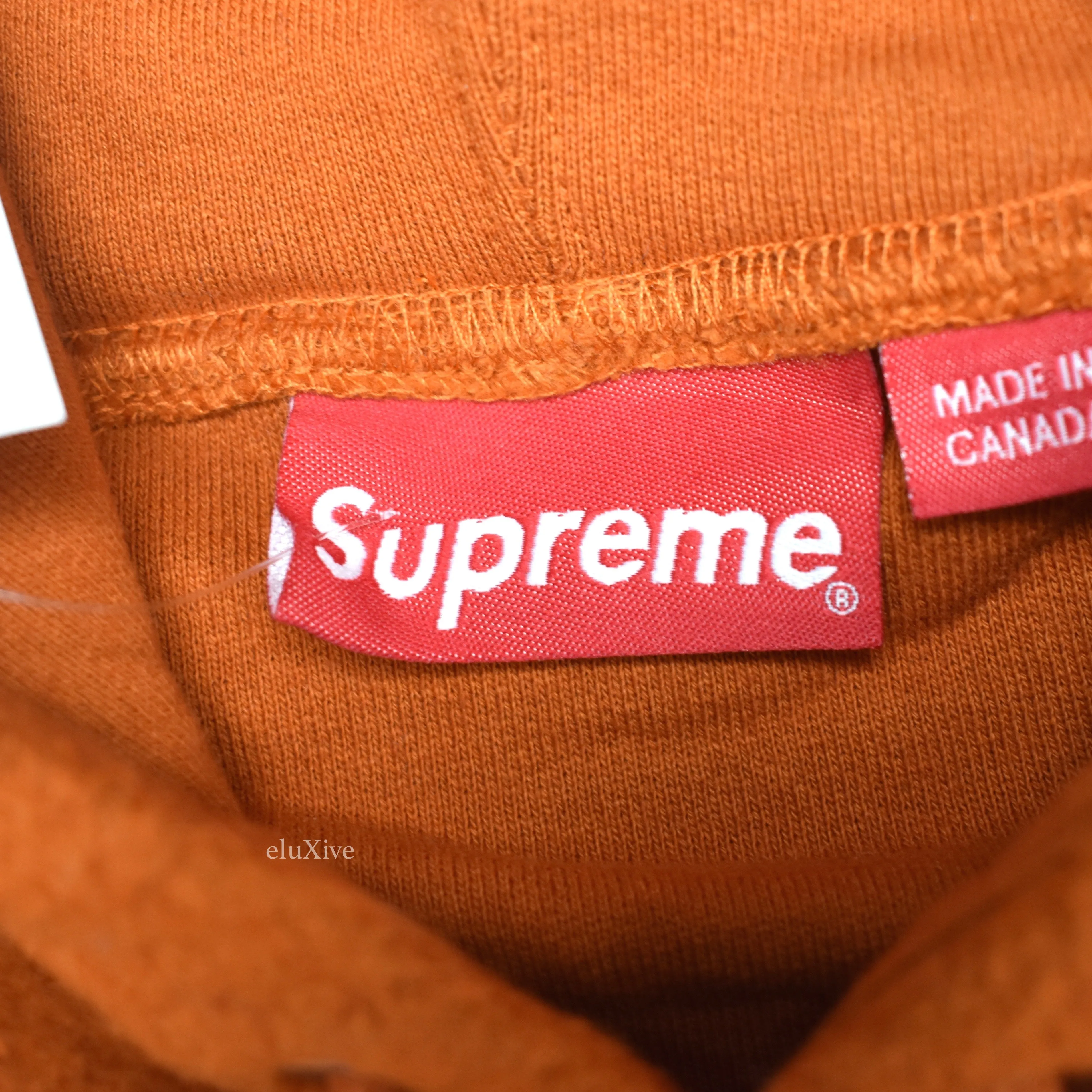 Supreme - Rust Reverse Fleece Logo Hoodie