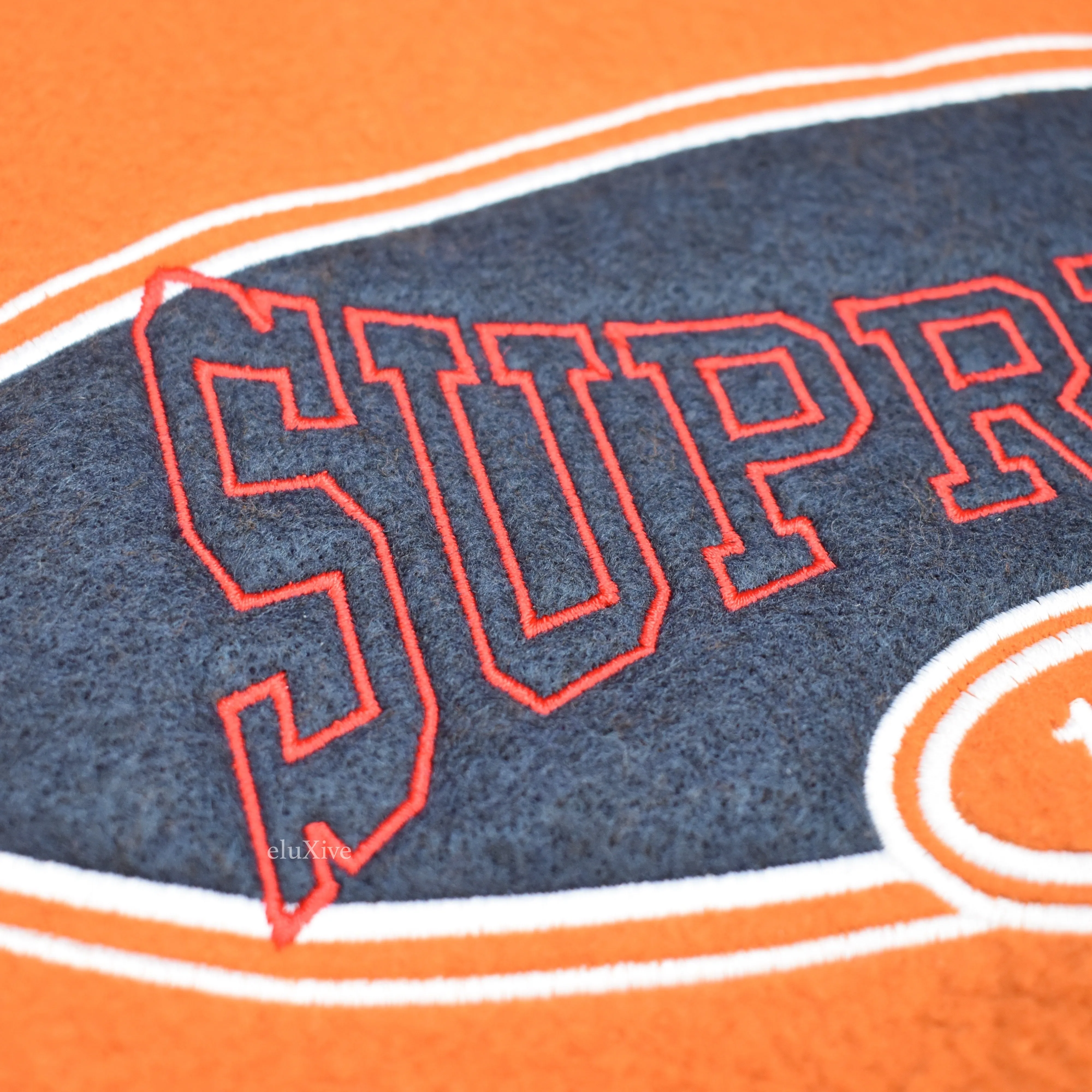 Supreme - Rust Reverse Fleece Logo Hoodie