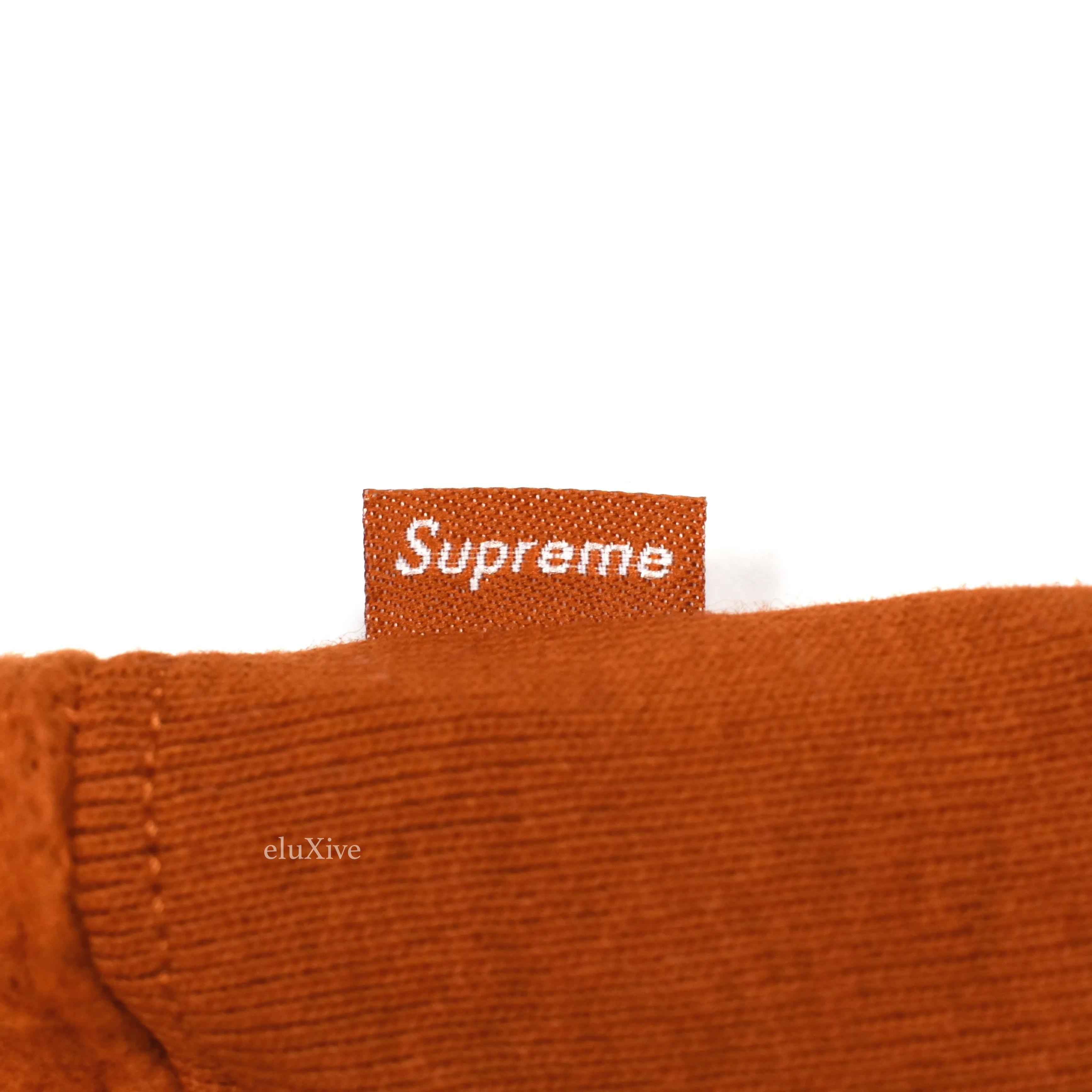 Supreme - Rust Reverse Fleece Logo Hoodie