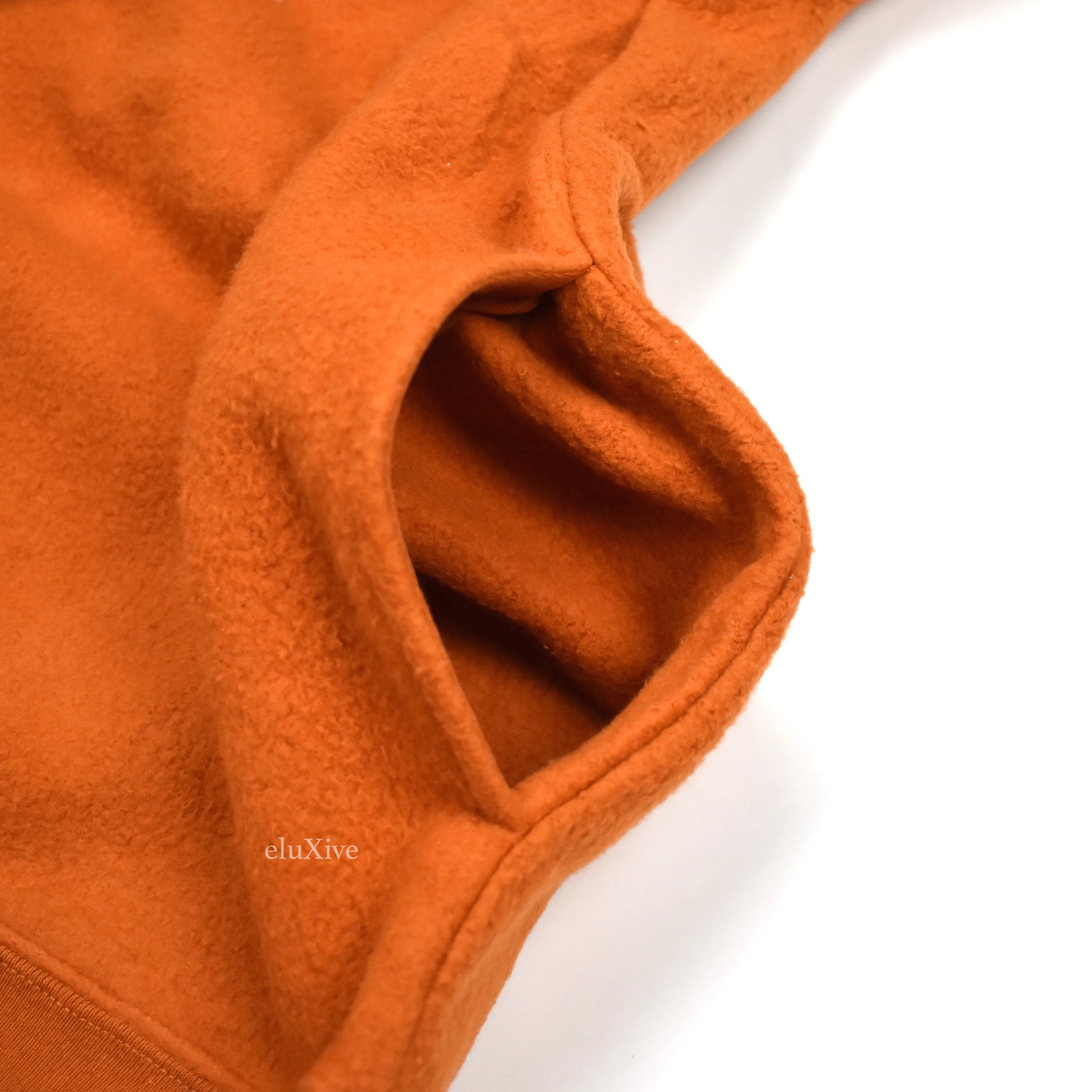 Supreme - Rust Reverse Fleece Logo Hoodie