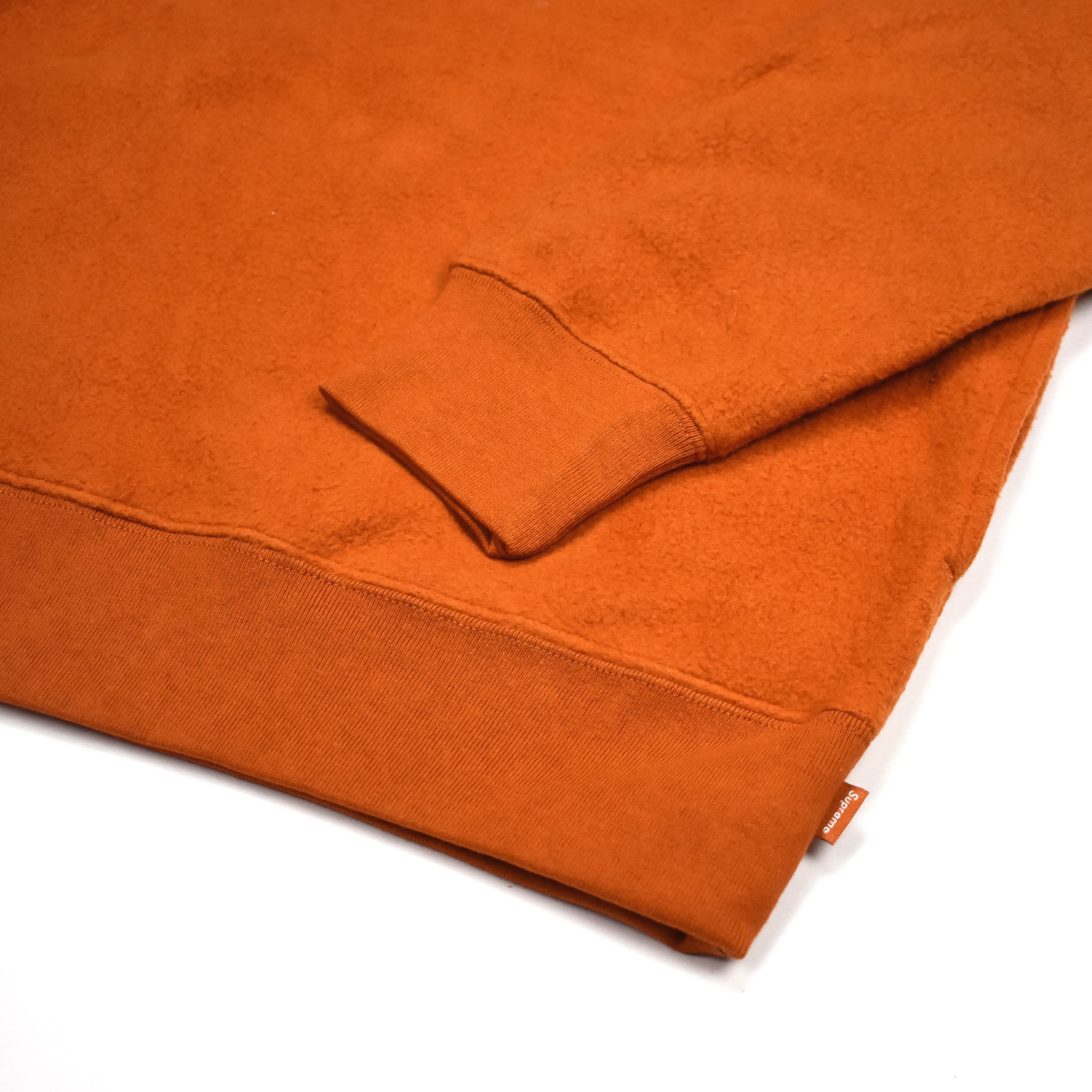 Supreme - Rust Reverse Fleece Logo Hoodie